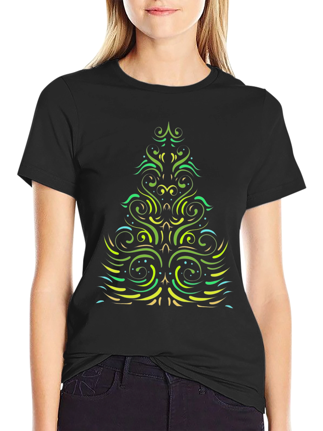Festive Christmas Tree Graphic T-Shirt