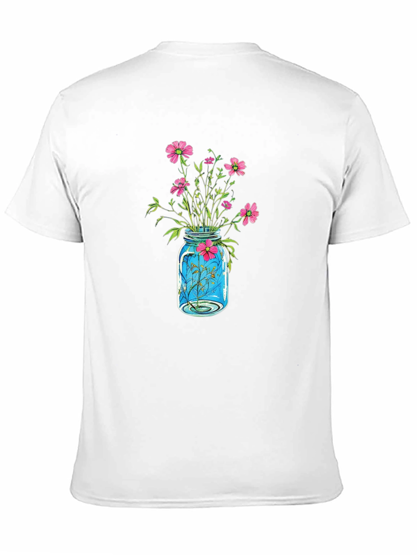 Floral Jar Graphic Tee - Black Casual Shirt