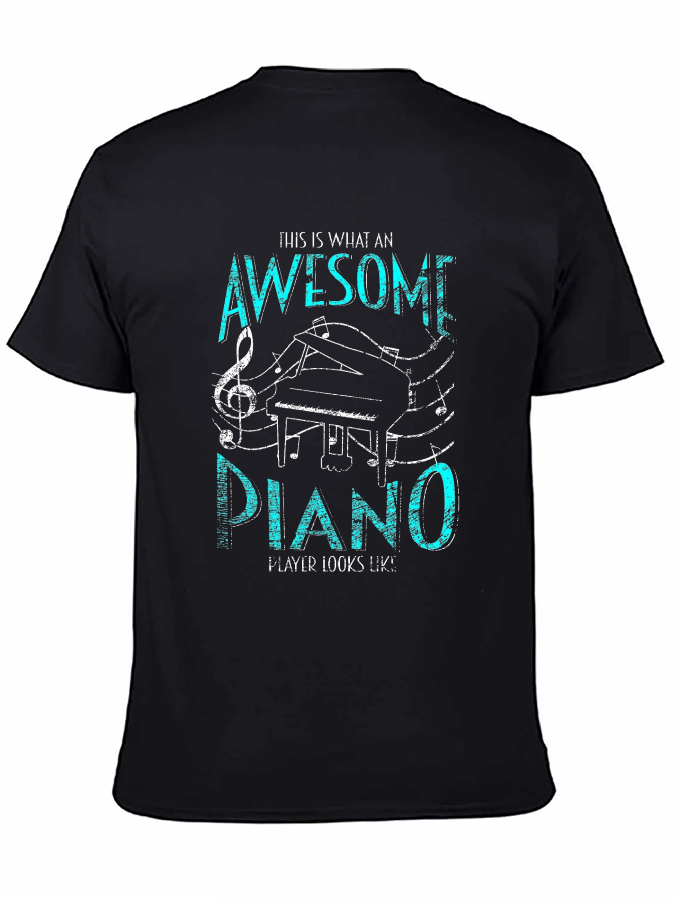 Awesome Piano Player Graphic Tee - Black