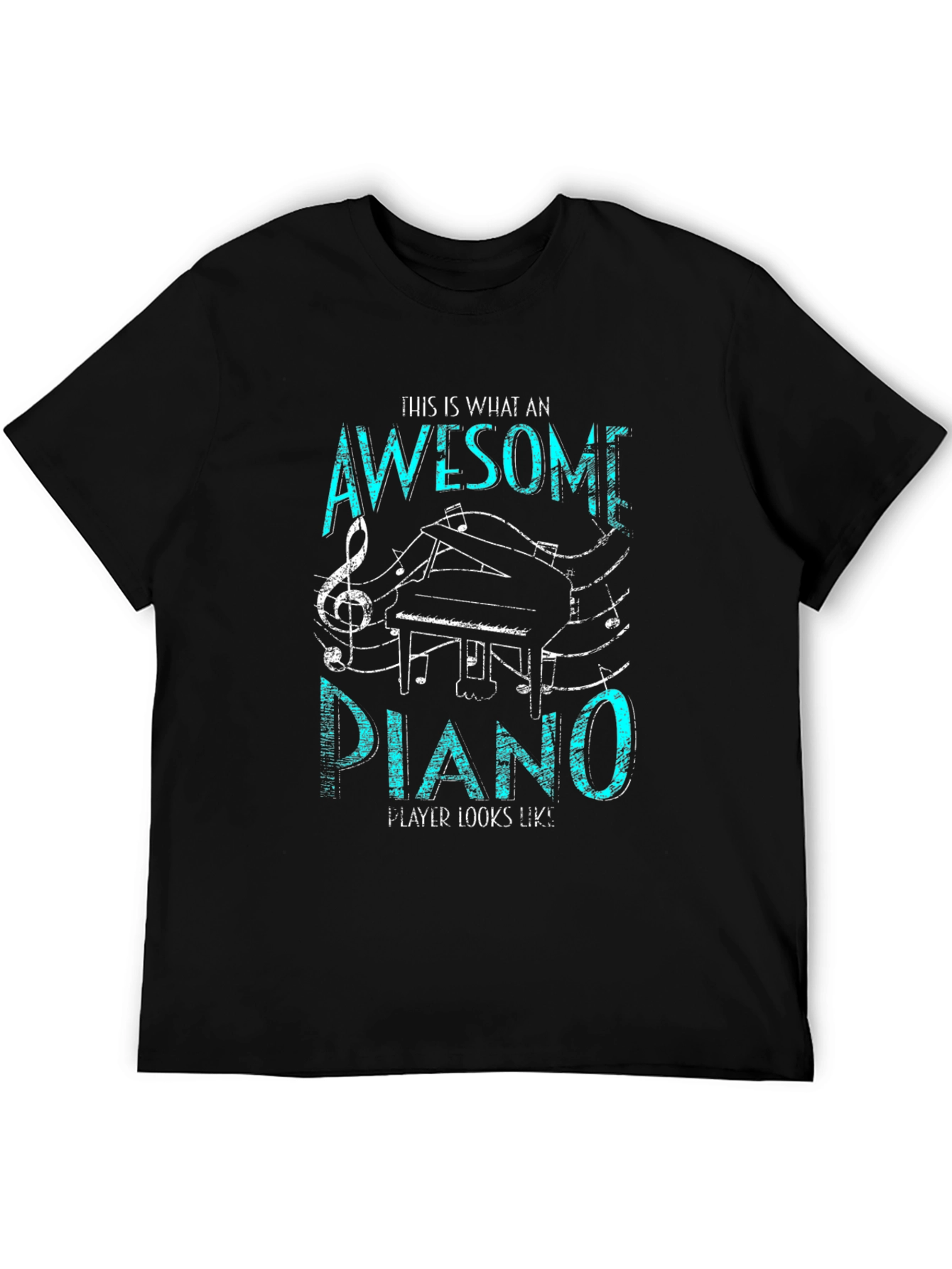 Awesome Piano Player Graphic Tee - Black