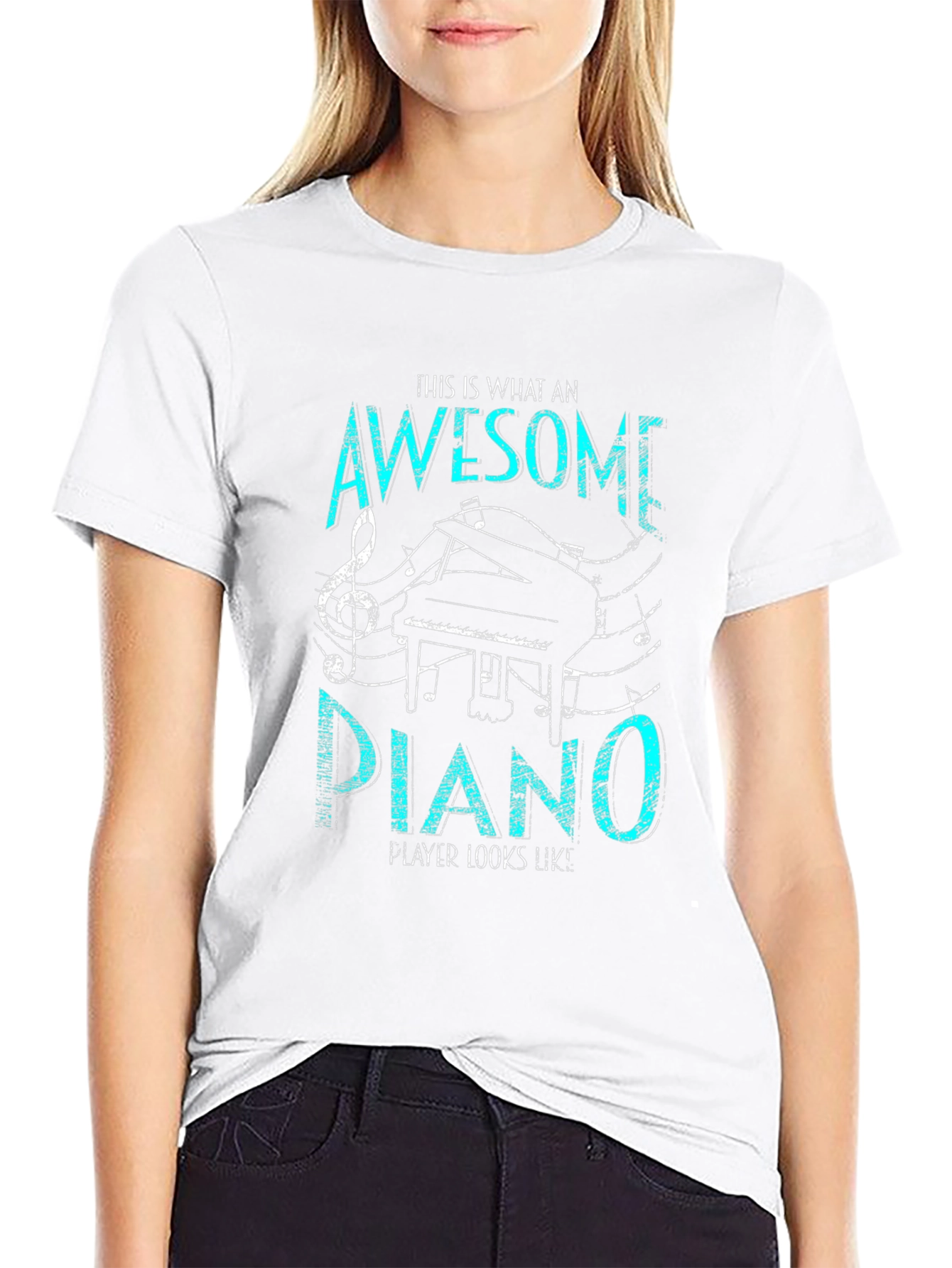 Awesome Piano Player Graphic Tee - Black