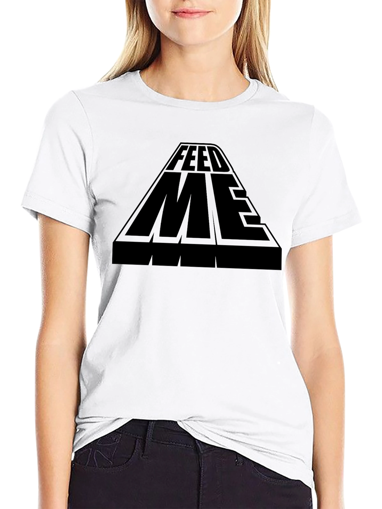 Feed Me Graphic Tee - Black Cotton T-Shirt