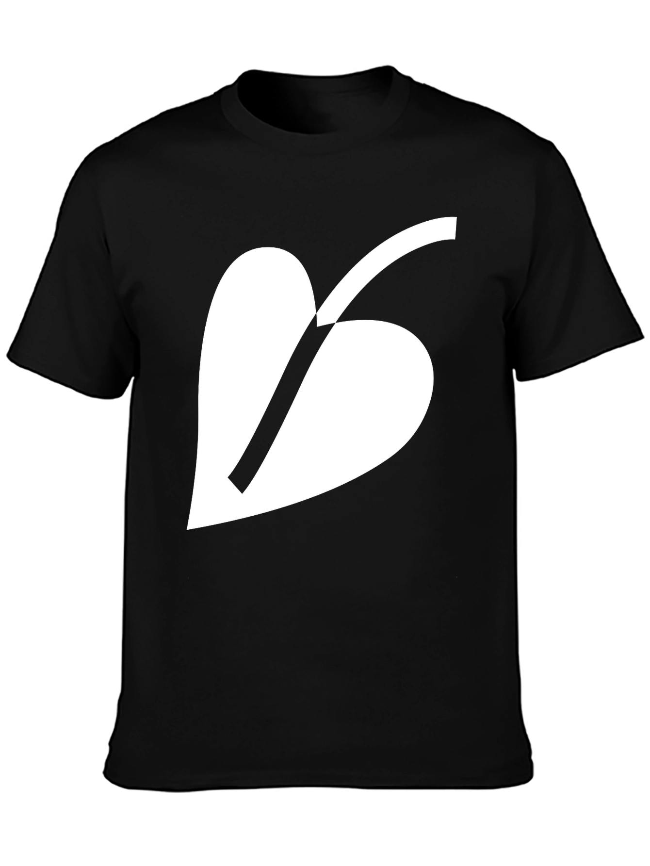 Minimalist Leaf Graphic Black T-Shirt
