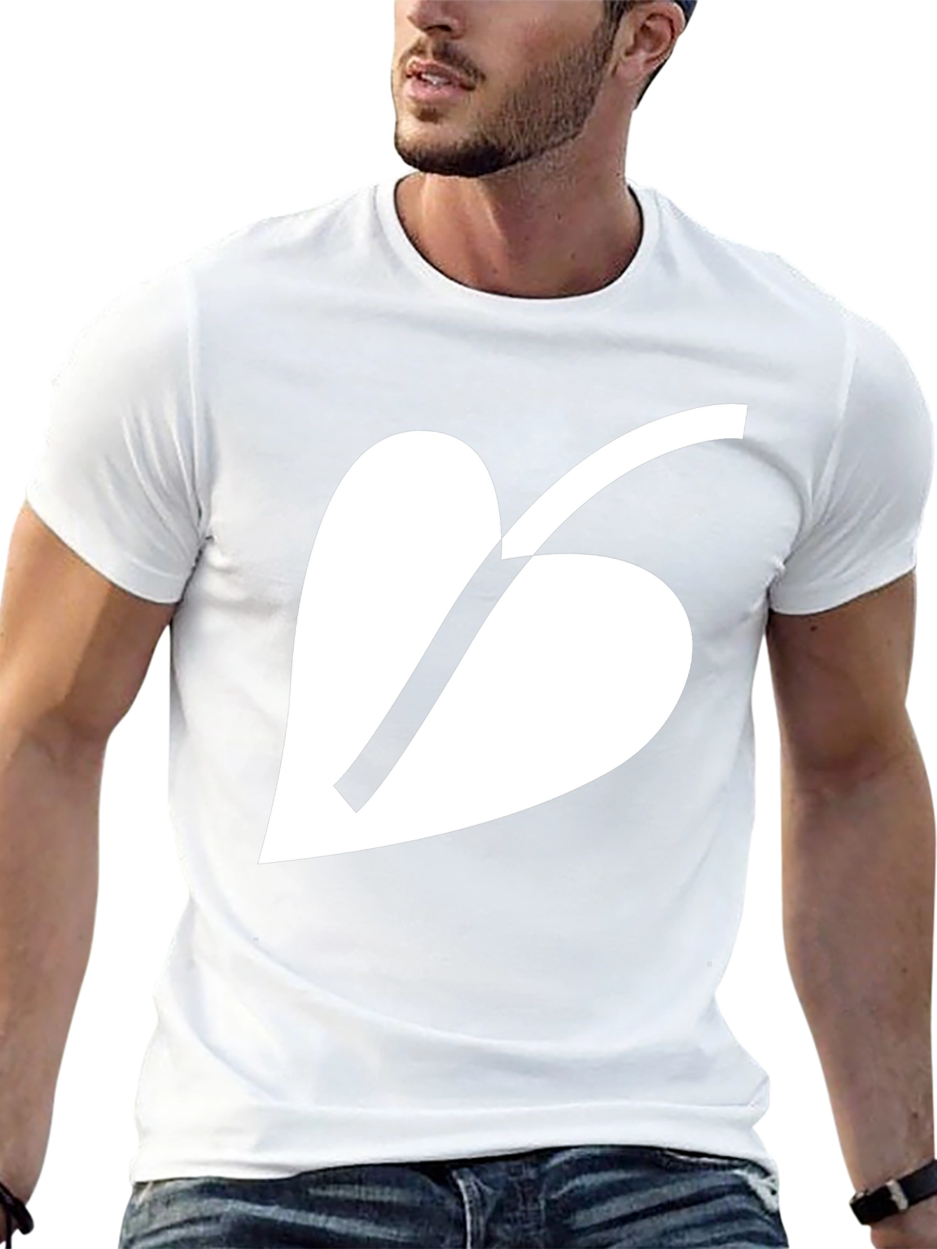 Minimalist Leaf Graphic Black T-Shirt