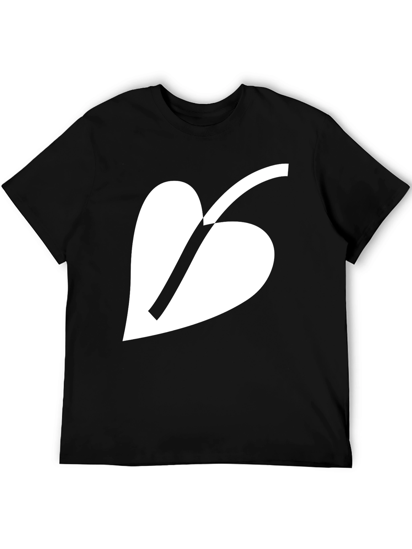 Minimalist Leaf Graphic Black T-Shirt