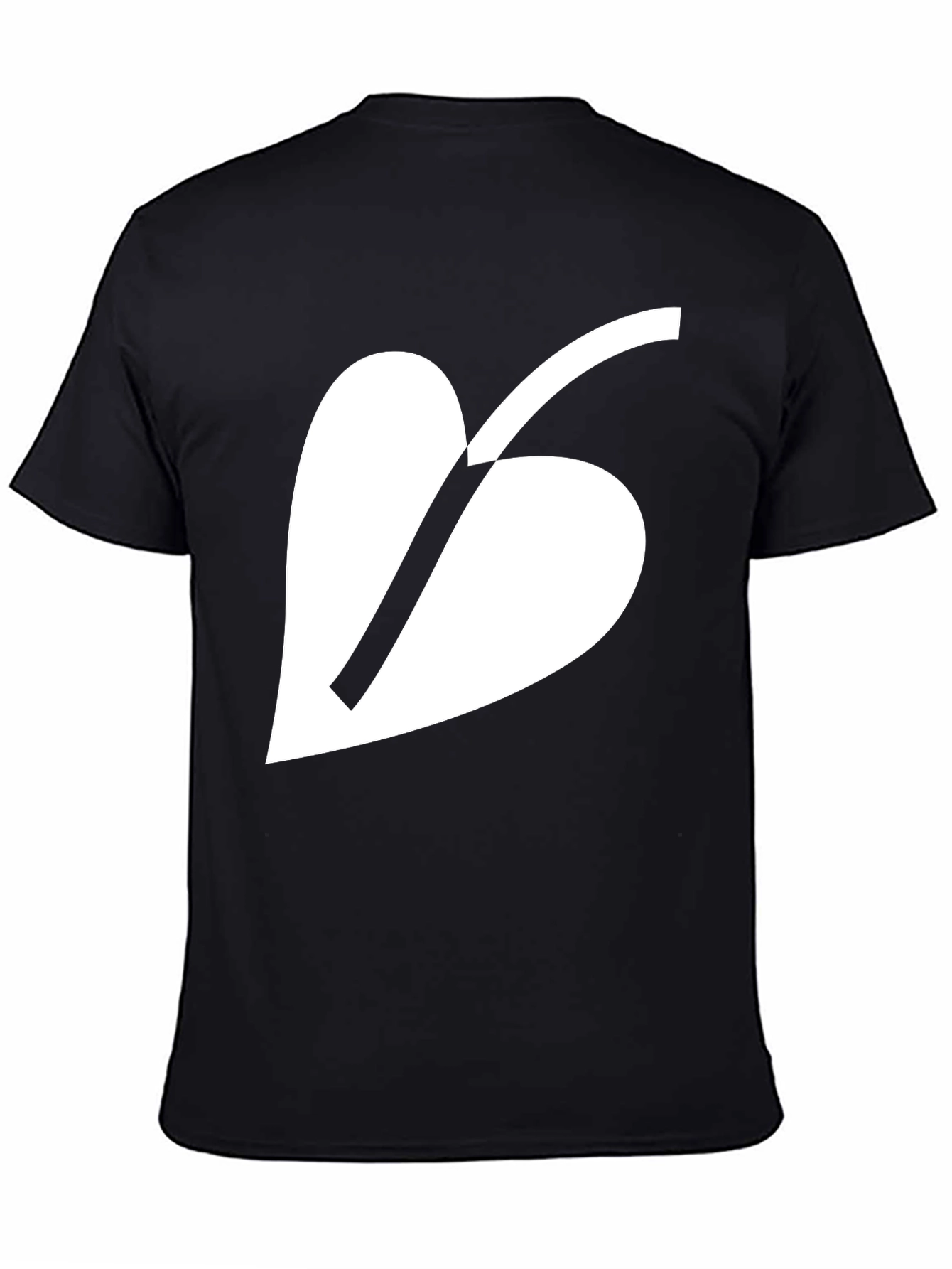 Minimalist Leaf Graphic Black T-Shirt