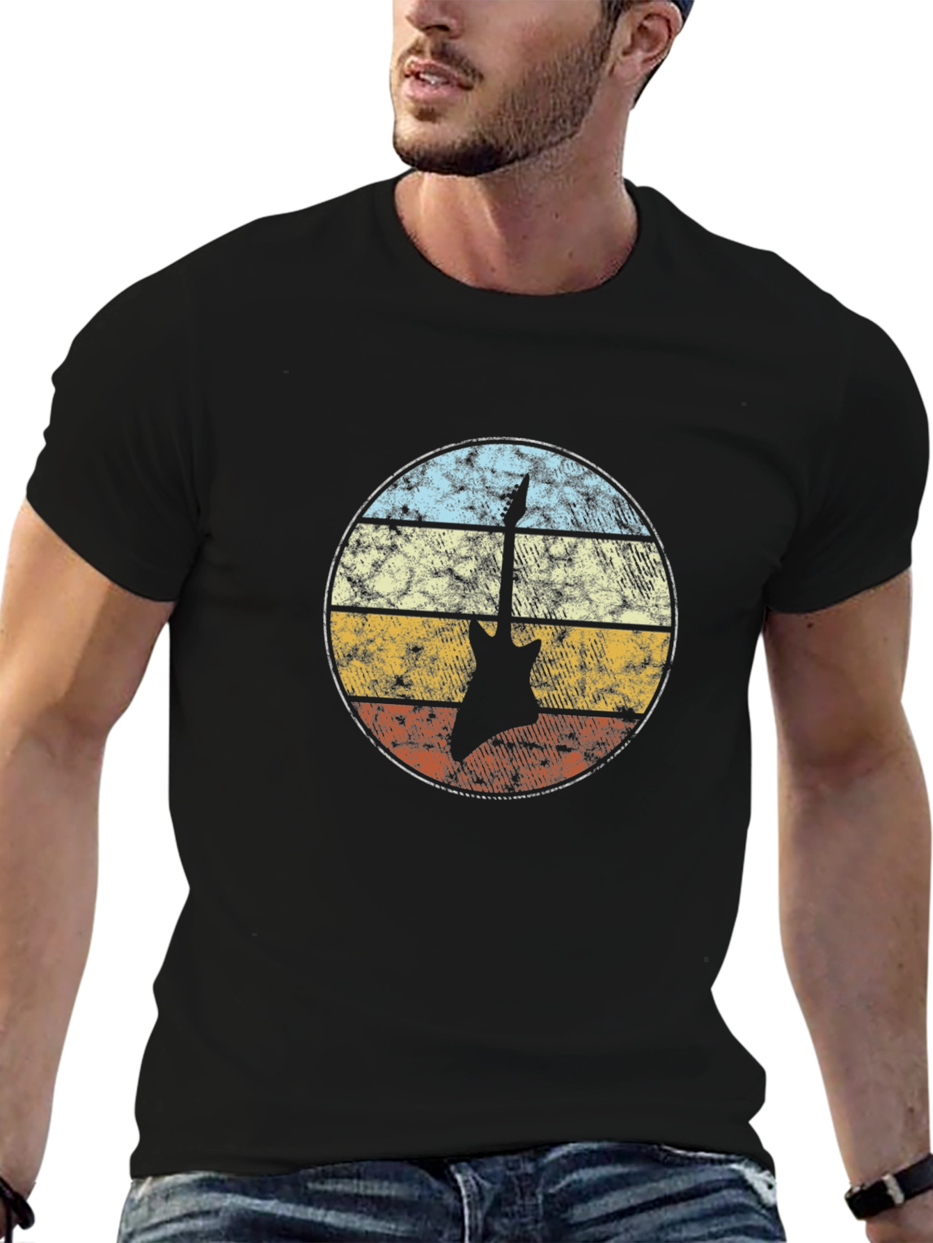 Retro Guitar Sunset T-Shirt