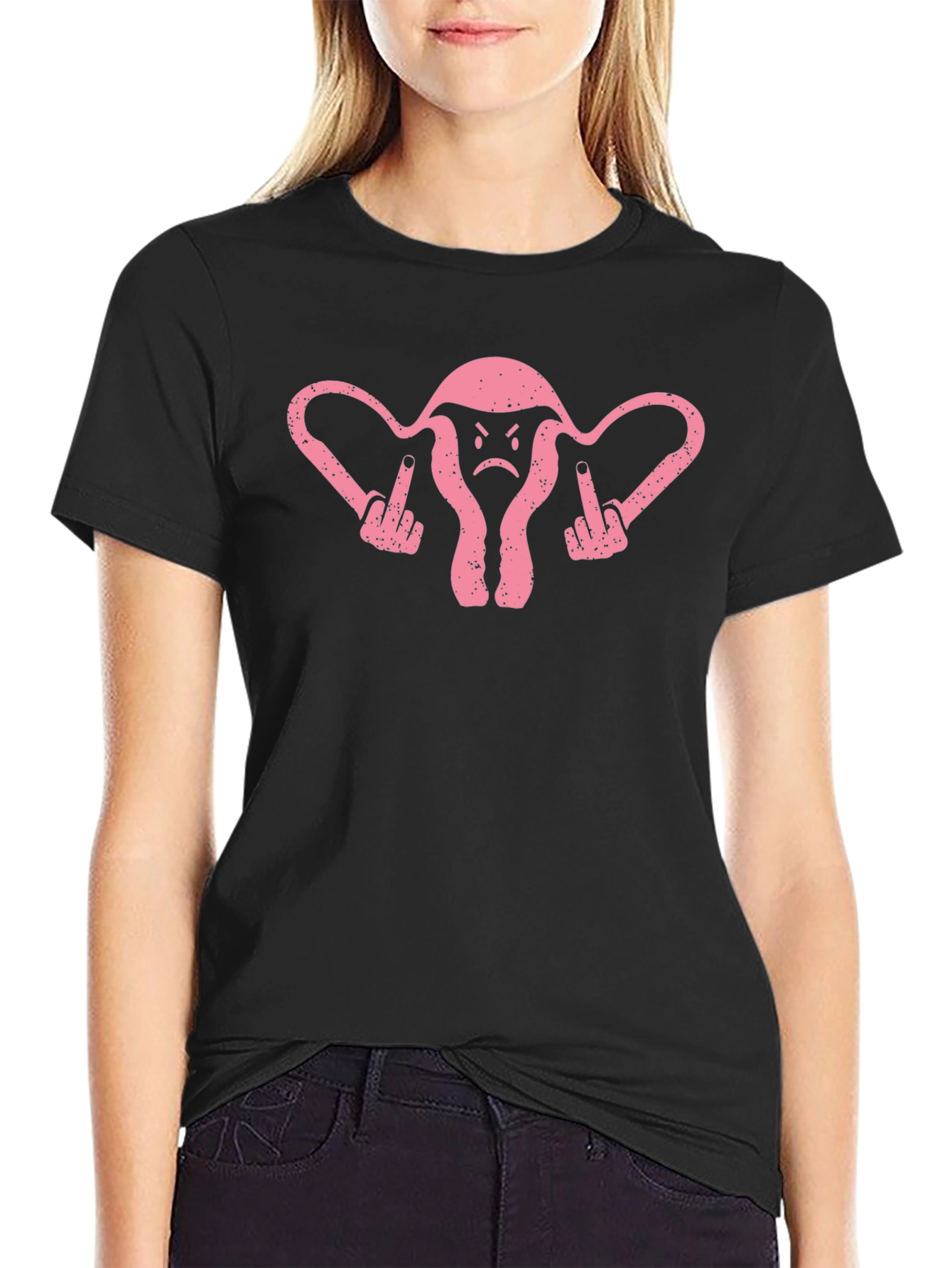 Rude Uterus Black Graphic Tee