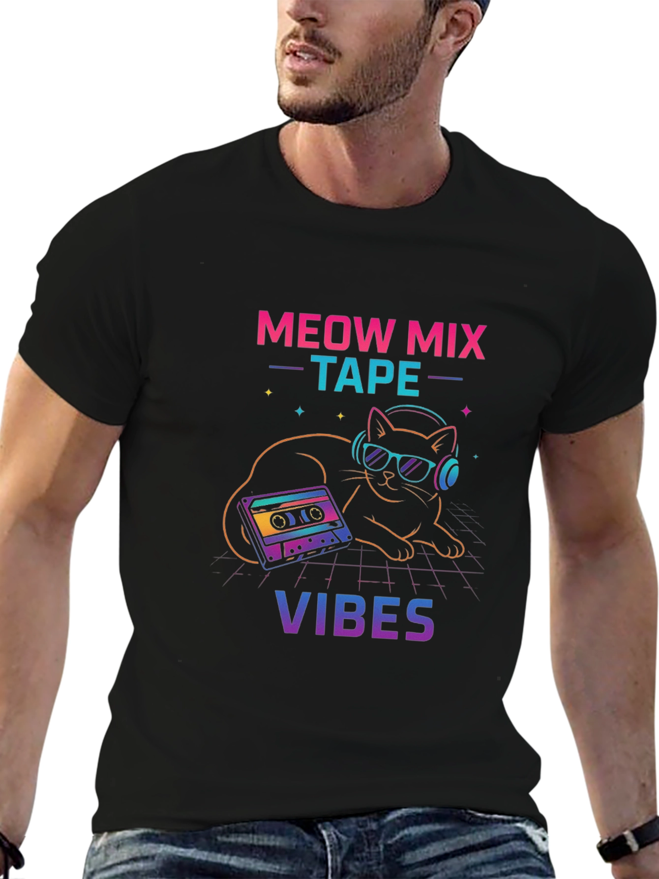 Meow Mix Tape Vibes Graphic T-Shirt