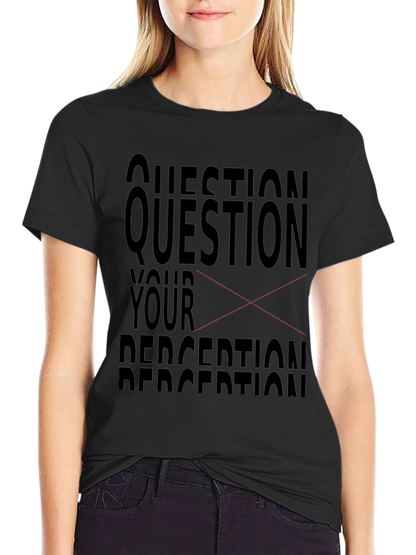Question Your Perception Graphic Tee - Black