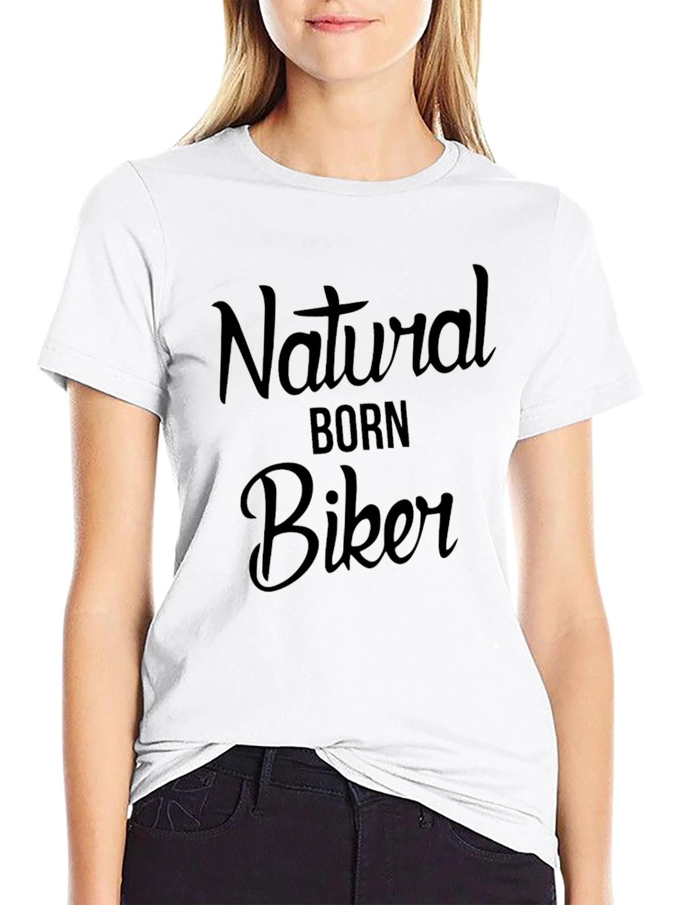Natural Born Biker Black Graphic T-Shirt