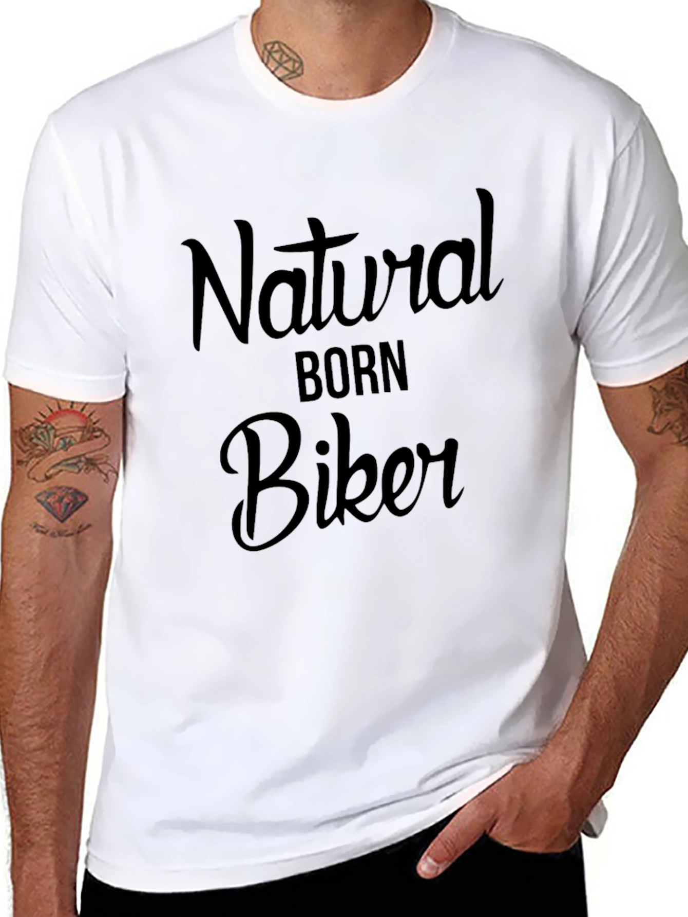 Natural Born Biker Black Graphic T-Shirt