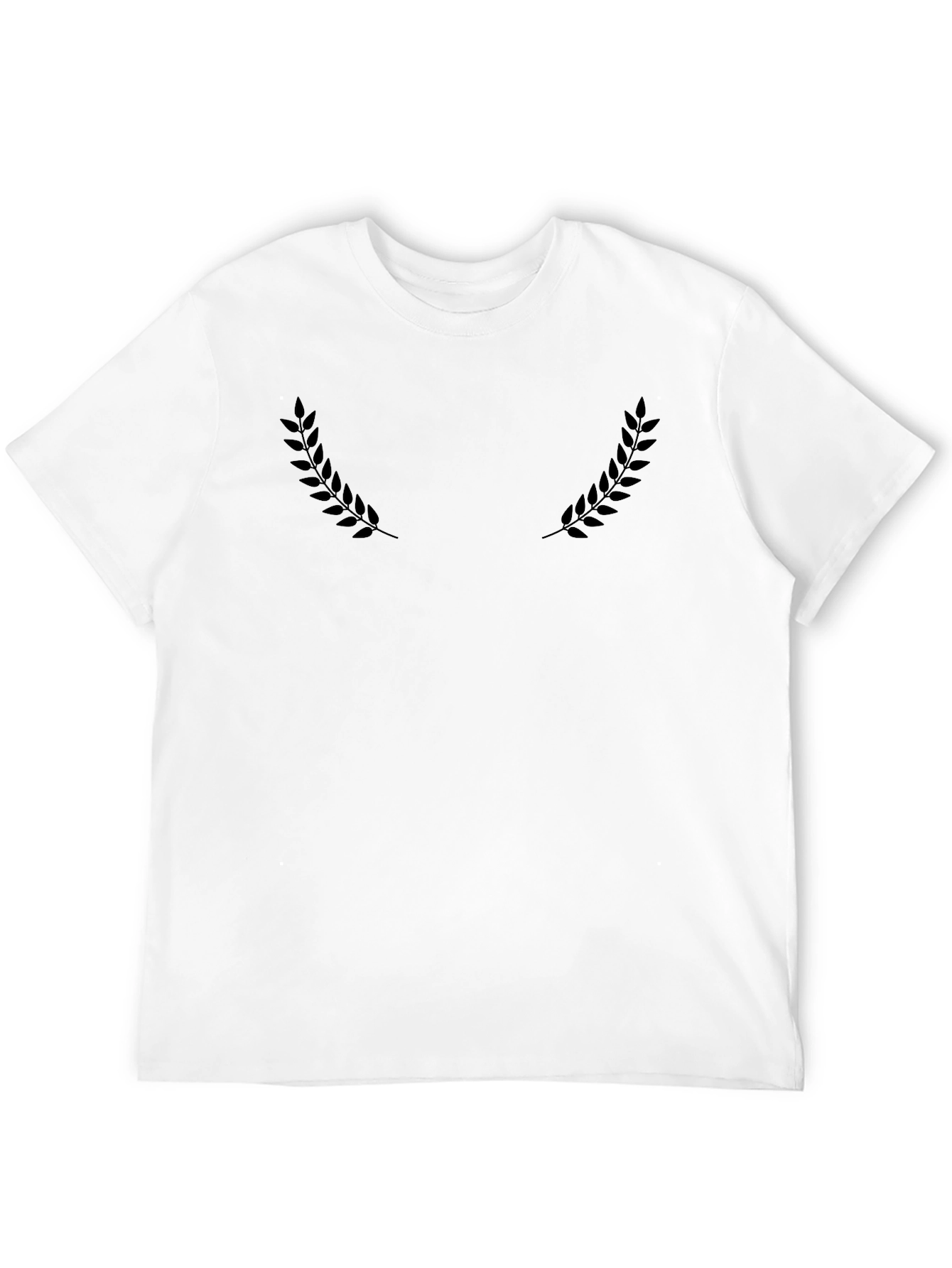 Minimalist Laurel Wreath Graphic Tee - Black