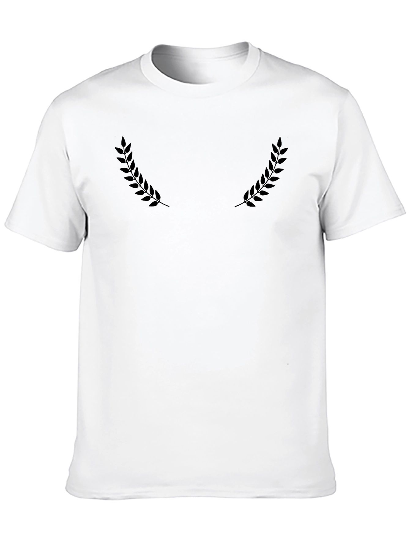 Minimalist Laurel Wreath Graphic Tee - Black