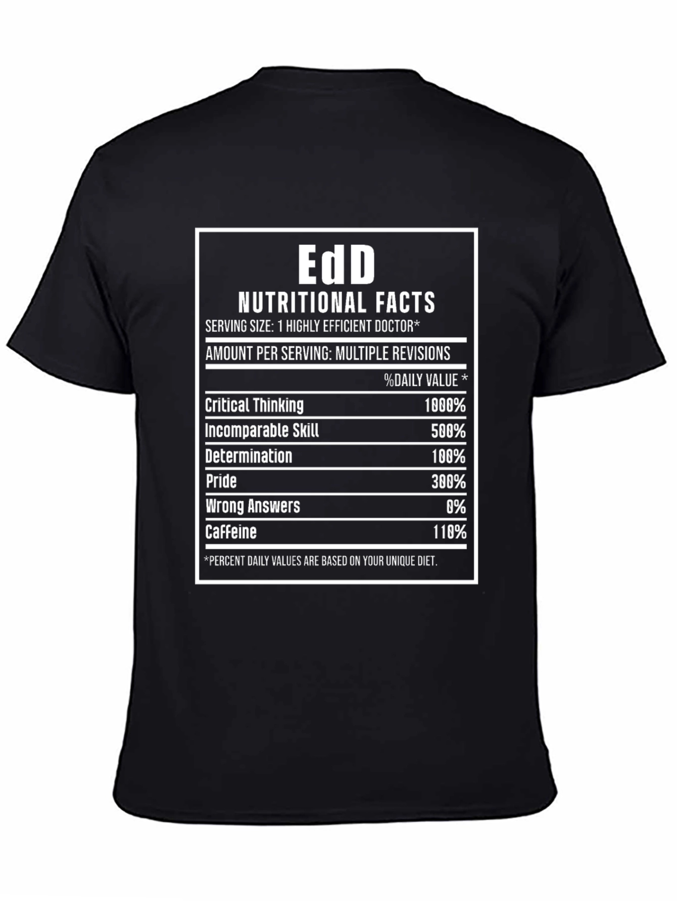 EdD Nutritional Facts Novelty T-Shirt