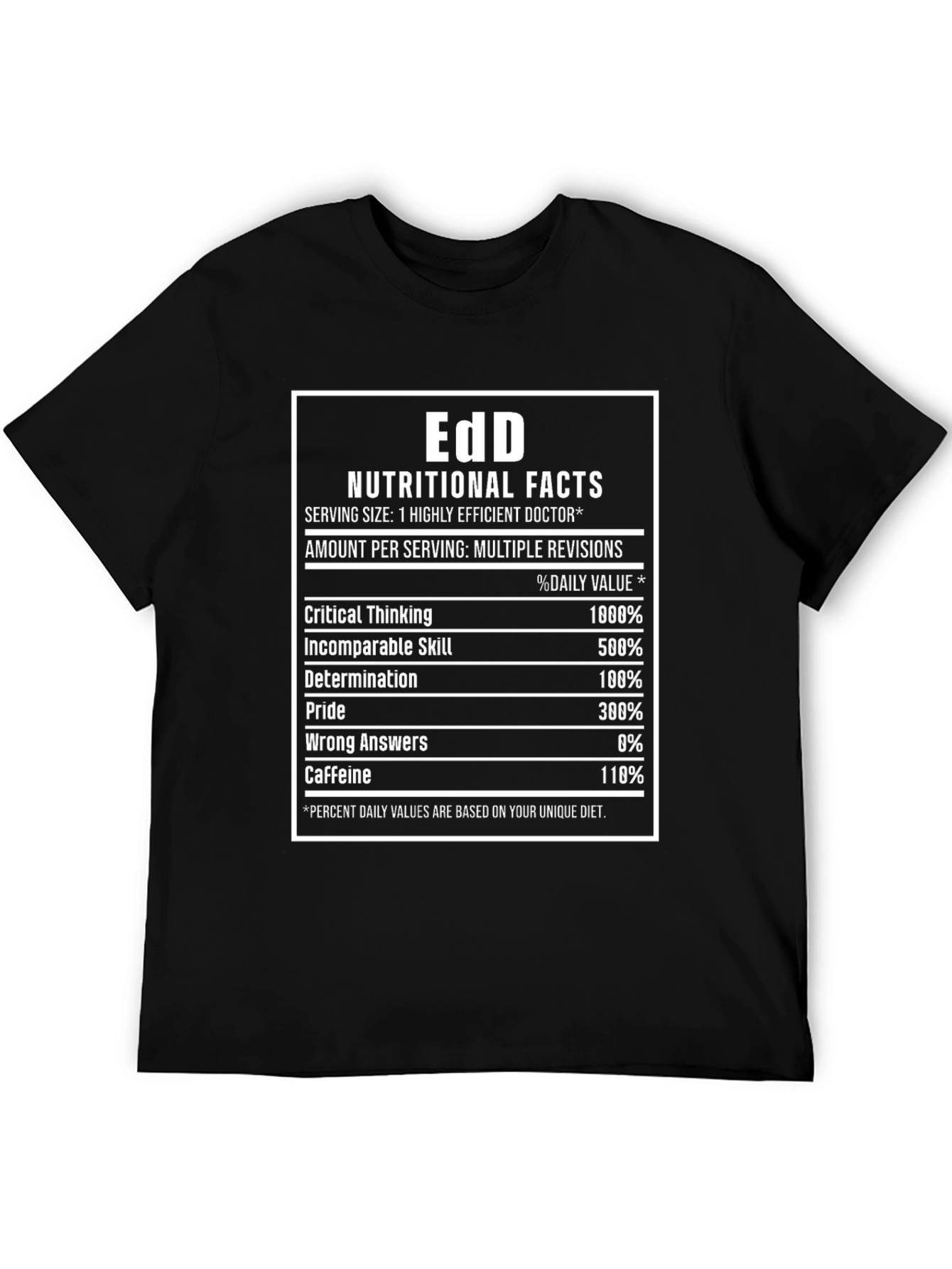 EdD Nutritional Facts Novelty T-Shirt