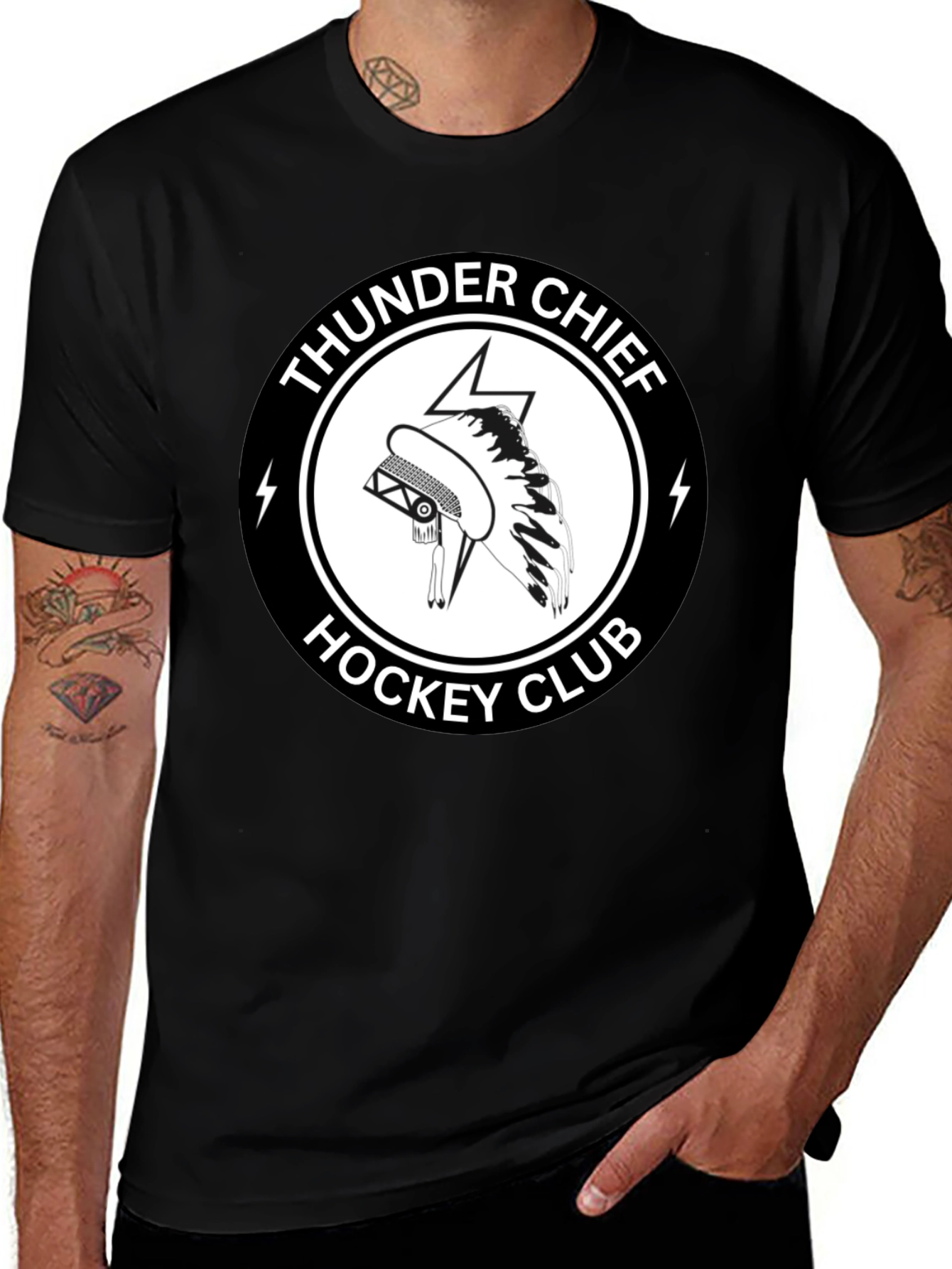 Thunder Chief Hockey Club Black T-Shirt
