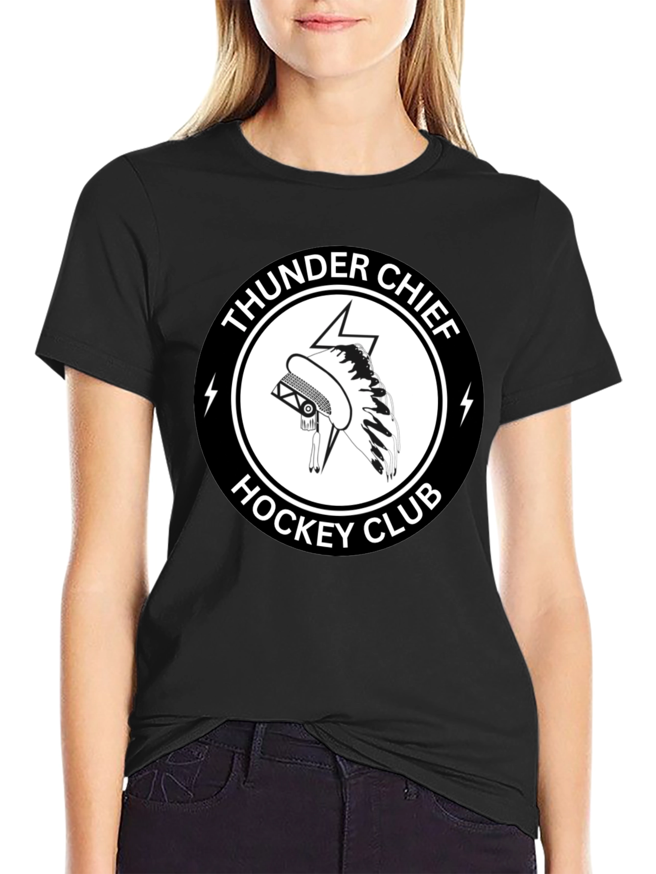 Thunder Chief Hockey Club Black T-Shirt