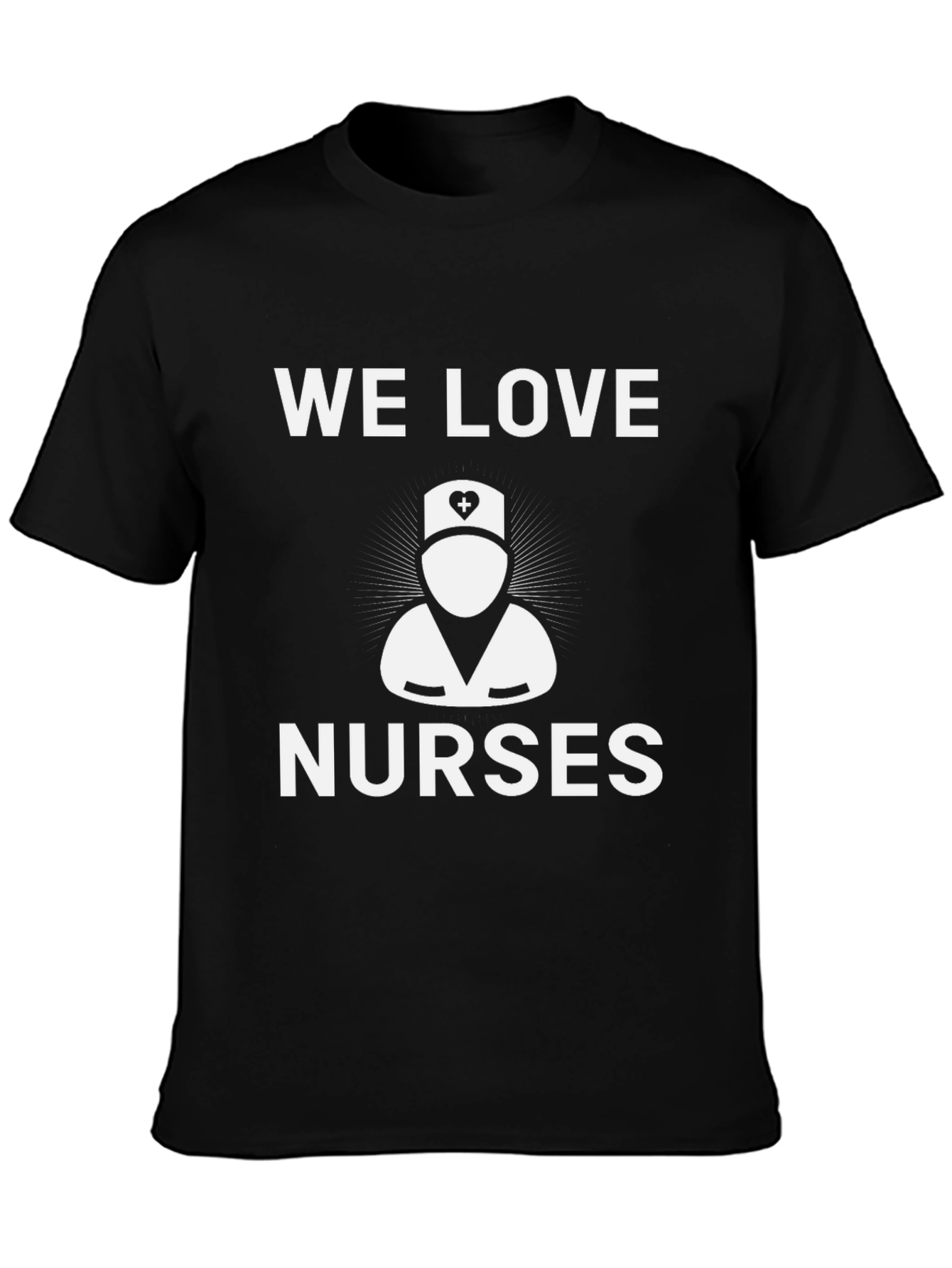 We Love Nurses Graphic Tee - Black Cotton