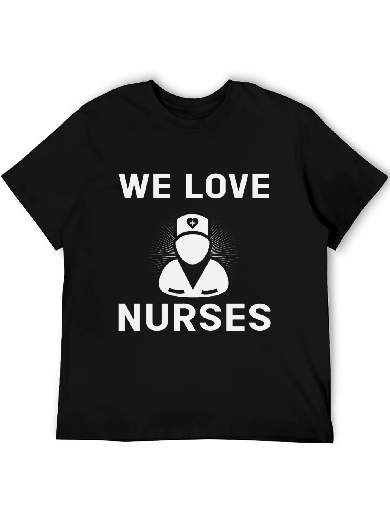 We Love Nurses Graphic Tee - Black Cotton