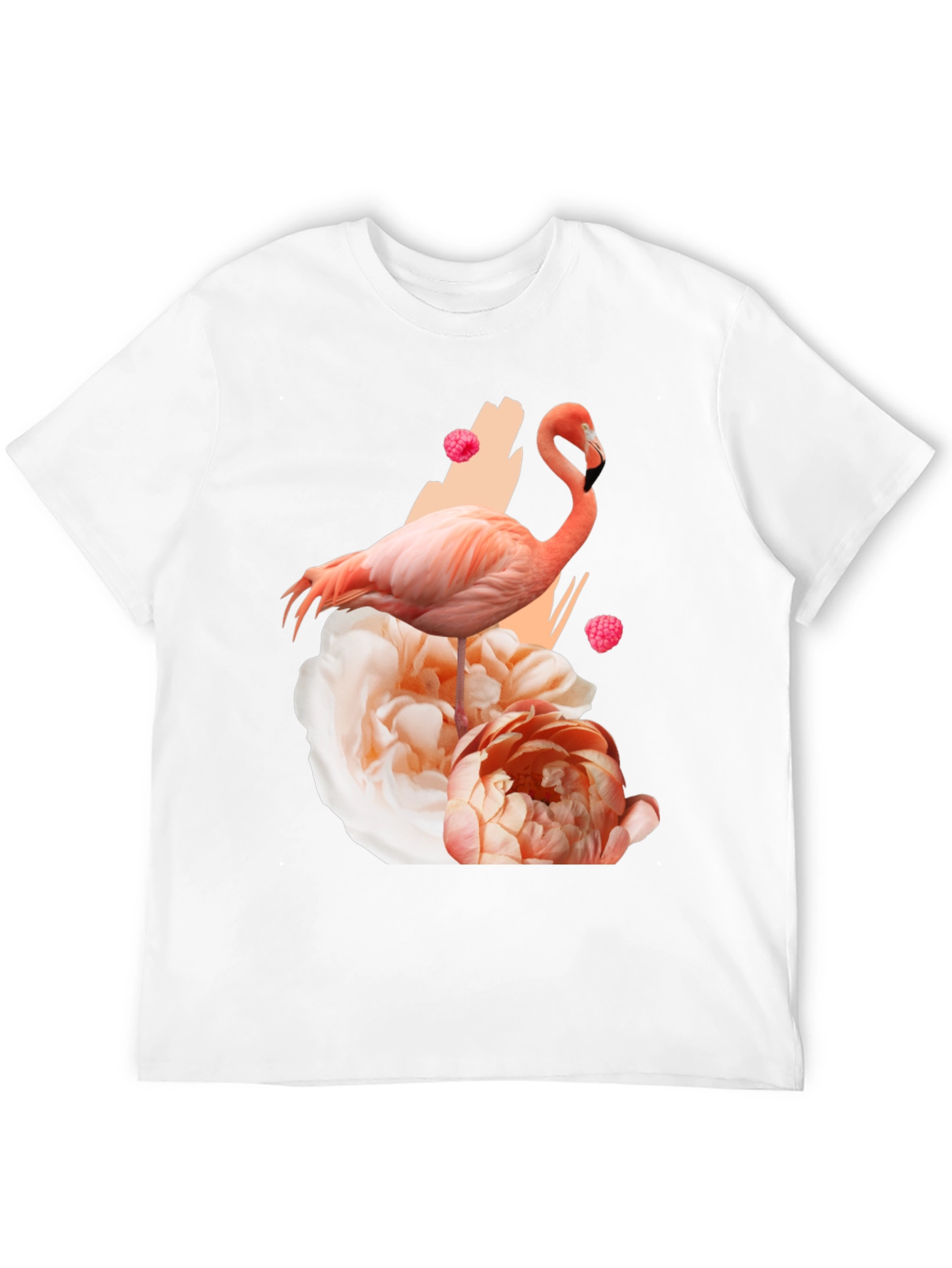 Flamingo Floral Graphic Black T-Shirt
