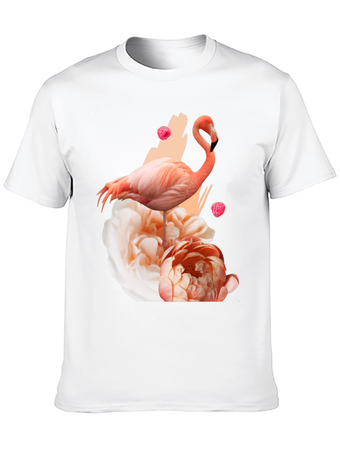 Flamingo Floral Graphic Black T-Shirt