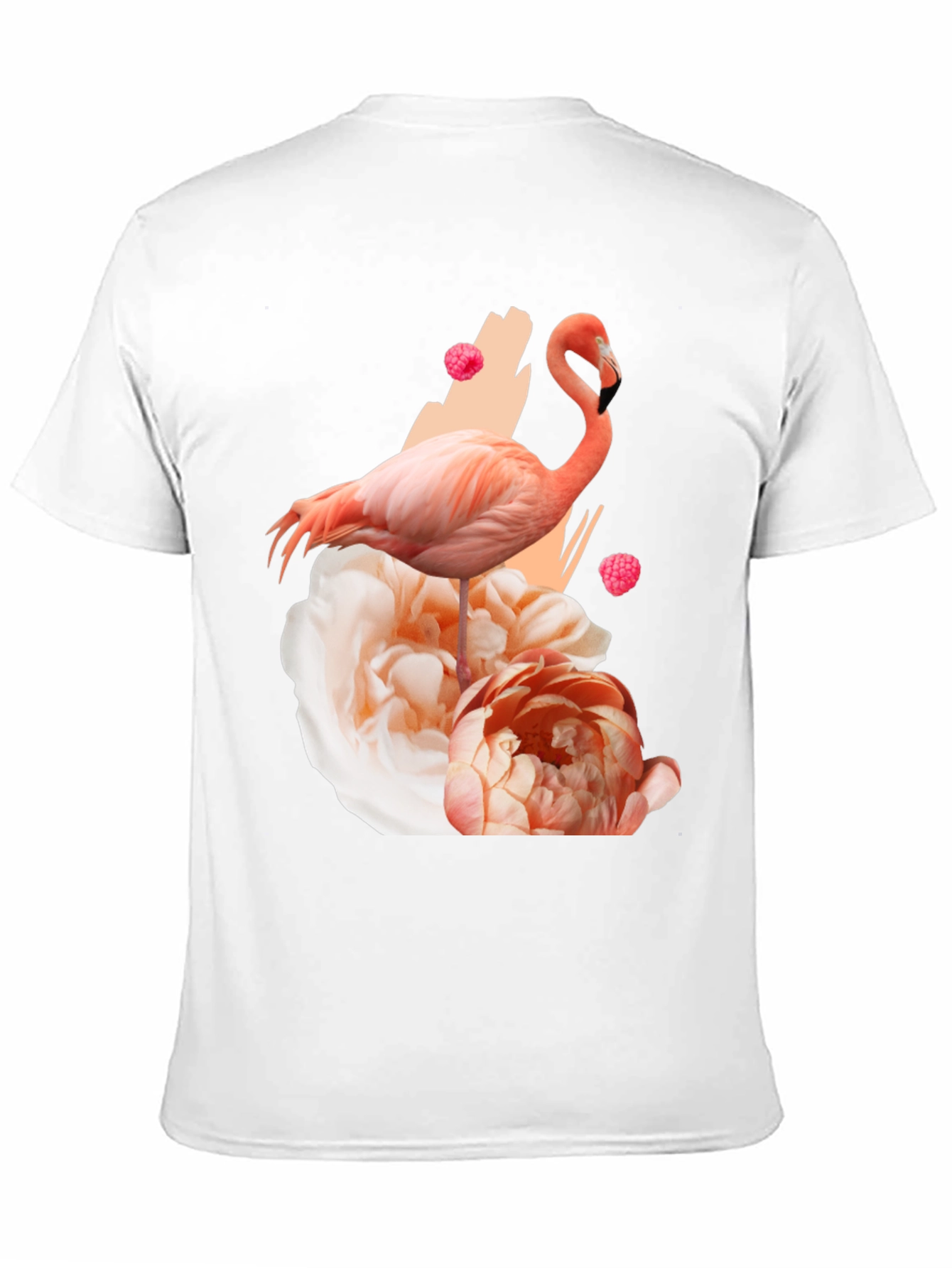 Flamingo Floral Graphic Black T-Shirt