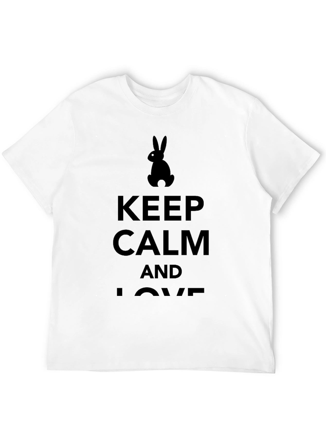 Keep Calm and Love Bunny T-Shirt - Black