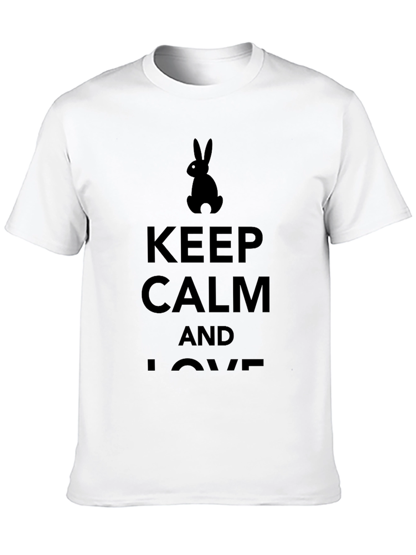 Keep Calm and Love Bunny T-Shirt - Black