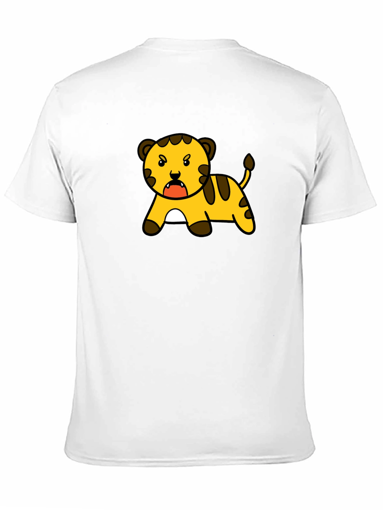 Cartoon Tiger Graphic Tee - Black T-Shirt