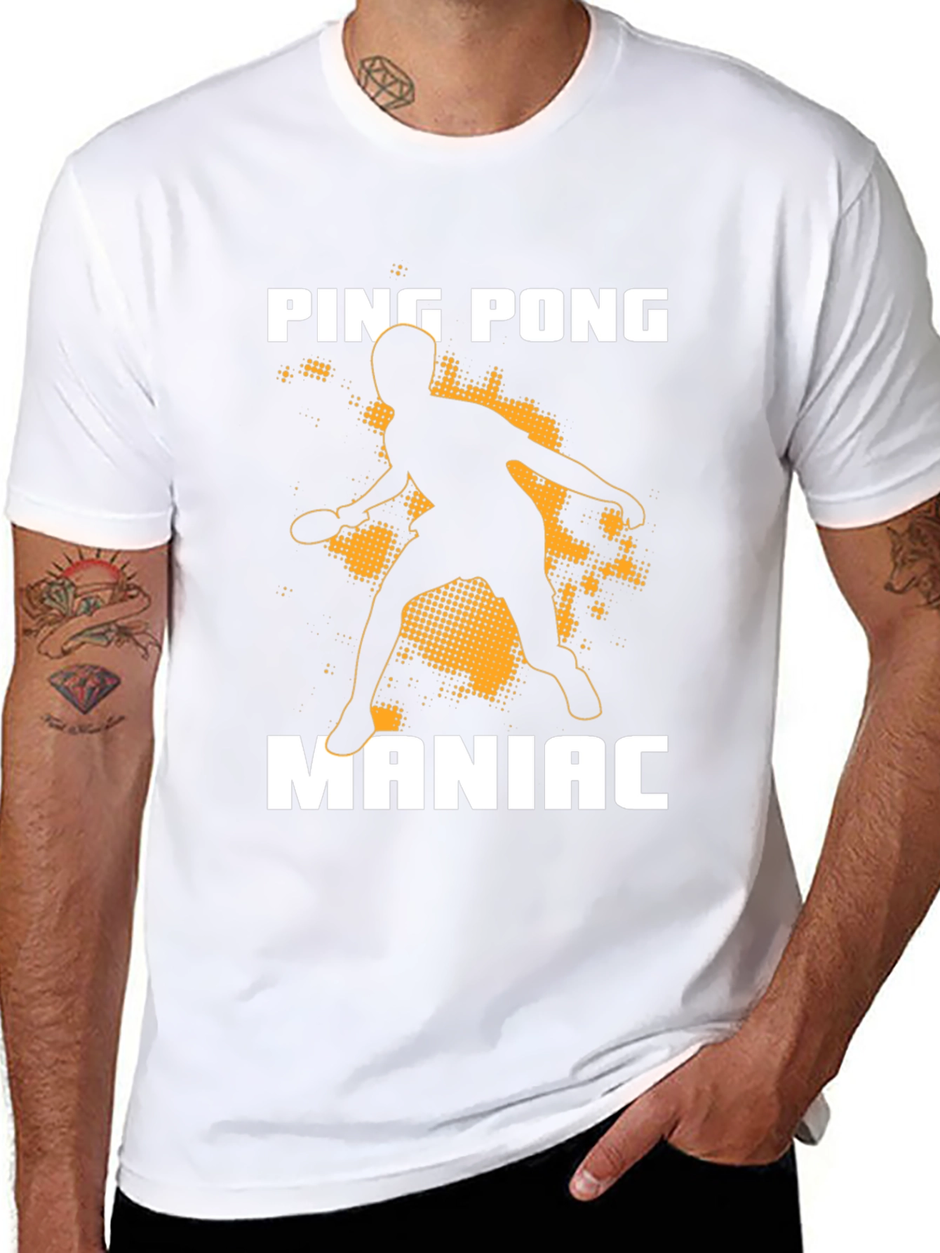 Ping Pong Maniac T-Shirt - Black Graphic Tee