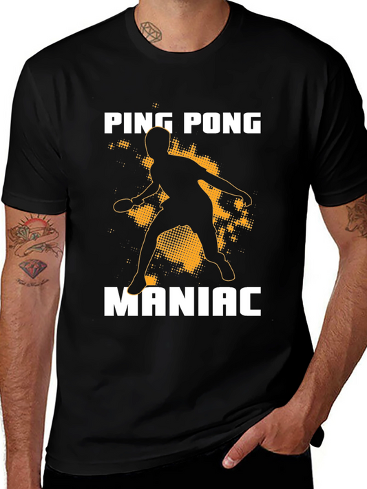 Ping Pong Maniac T-Shirt - Black Graphic Tee