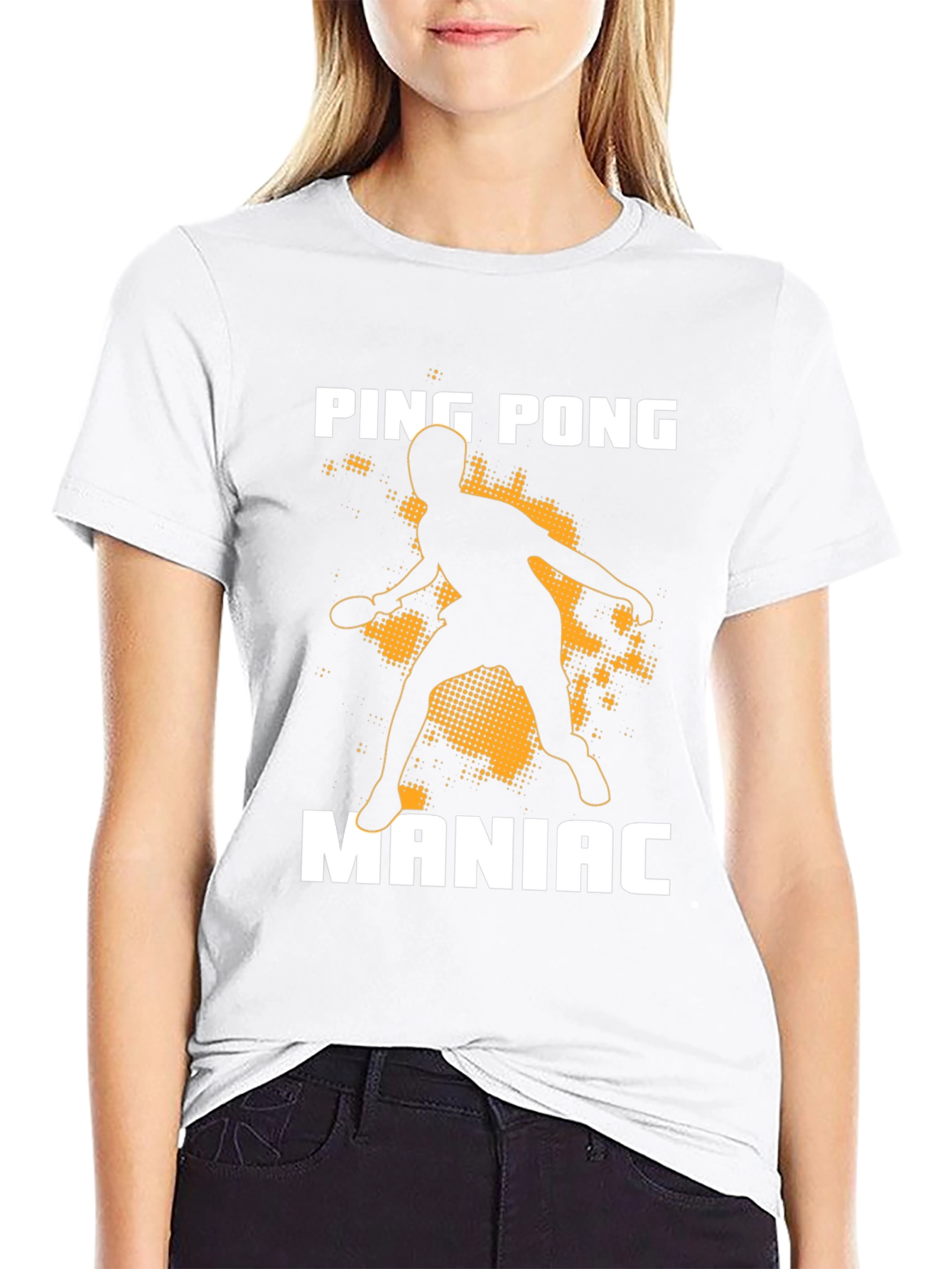 Ping Pong Maniac T-Shirt - Black Graphic Tee