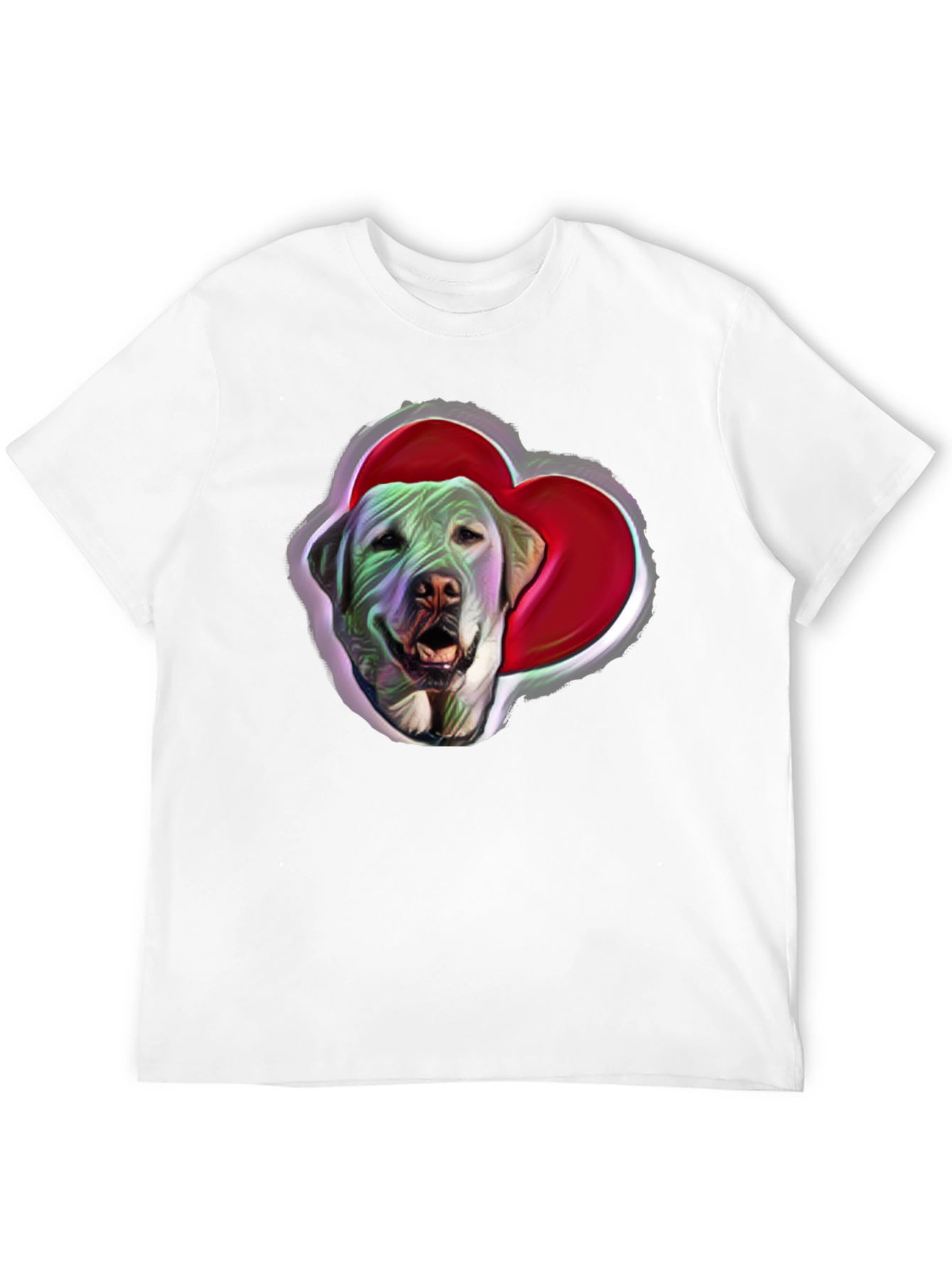 Dog with Heart Graphic Tee - Black