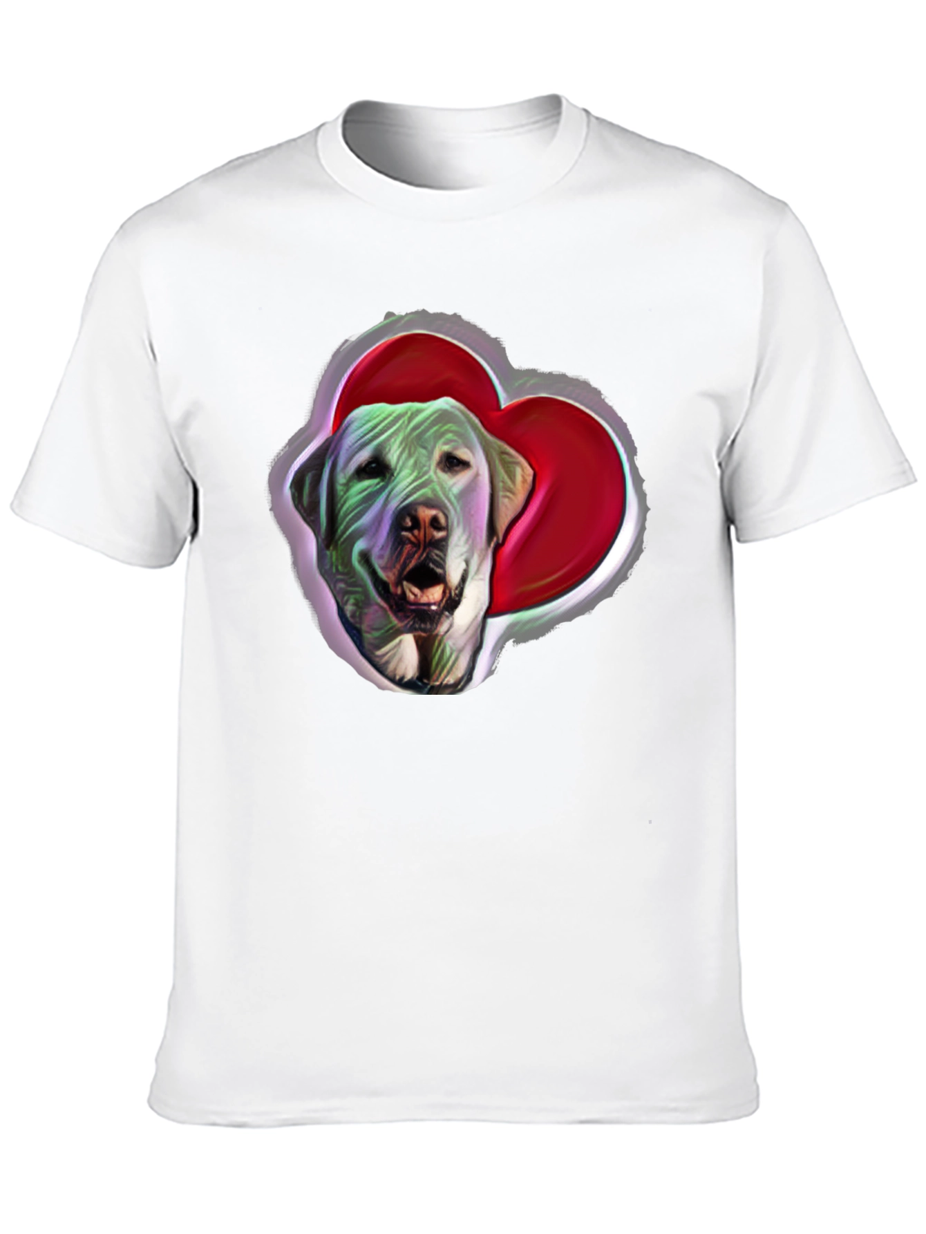 Dog with Heart Graphic Tee - Black