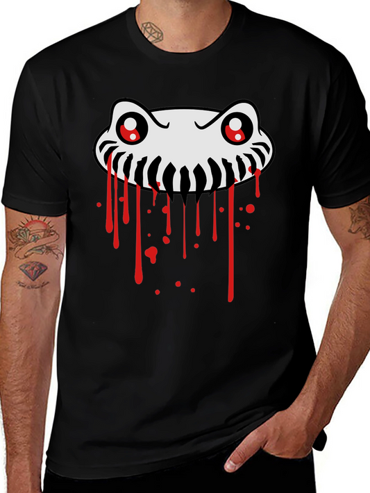 Spooky Creature Graphic Tee - Black Cotton T-Shirt