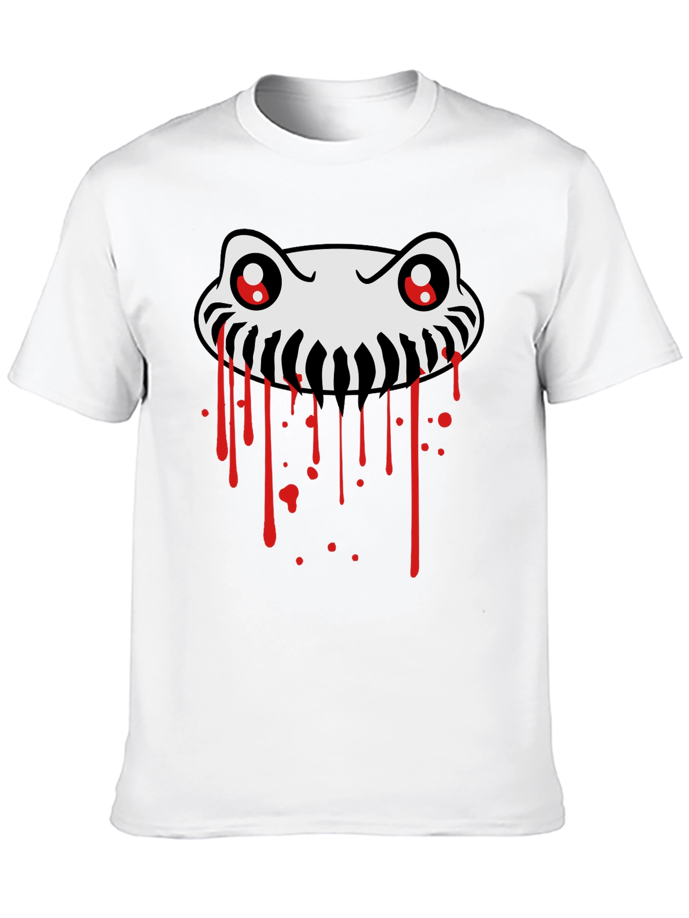 Spooky Creature Graphic Tee - Black Cotton T-Shirt