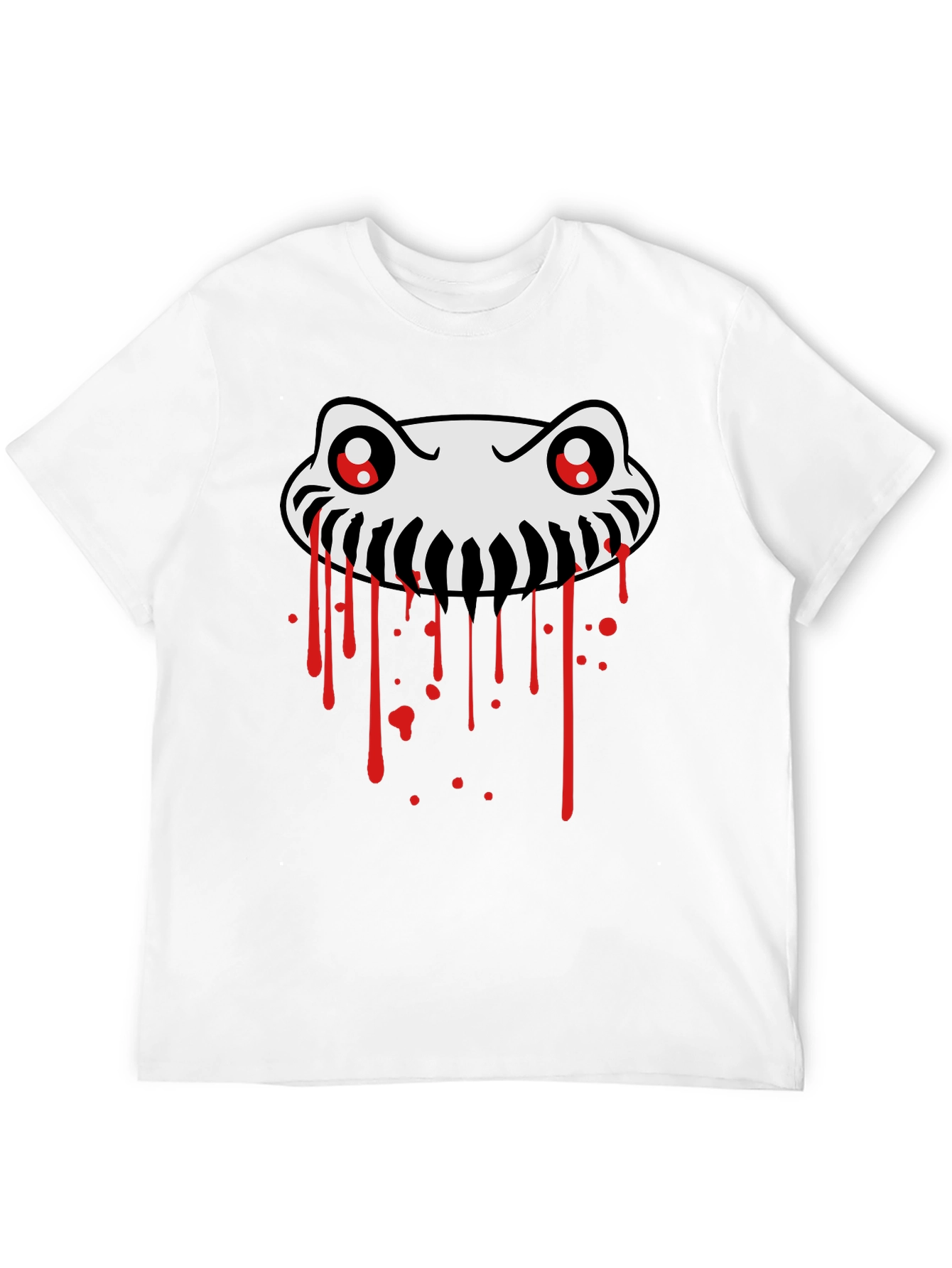 Spooky Creature Graphic Tee - Black Cotton T-Shirt