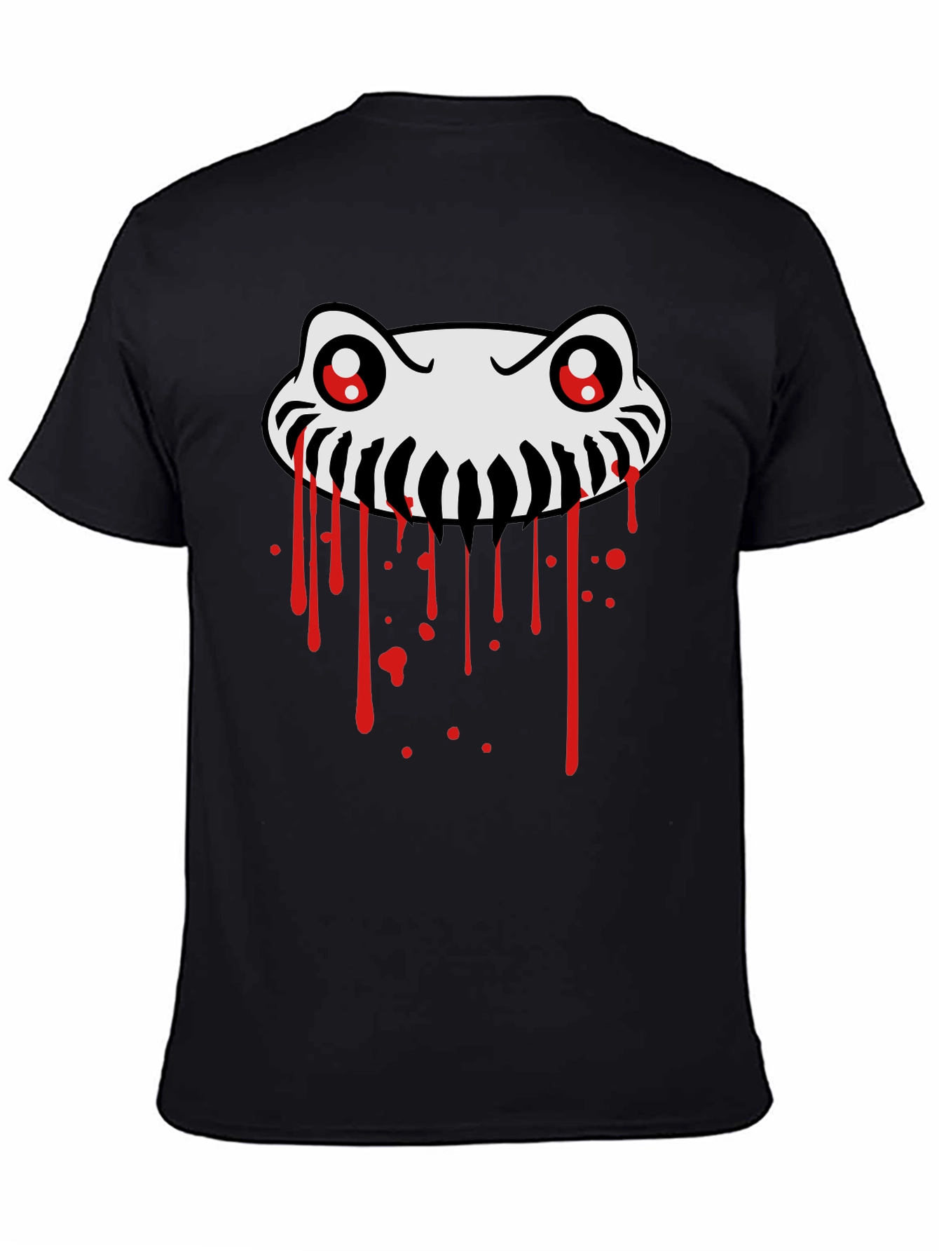 Spooky Creature Graphic Tee - Black Cotton T-Shirt