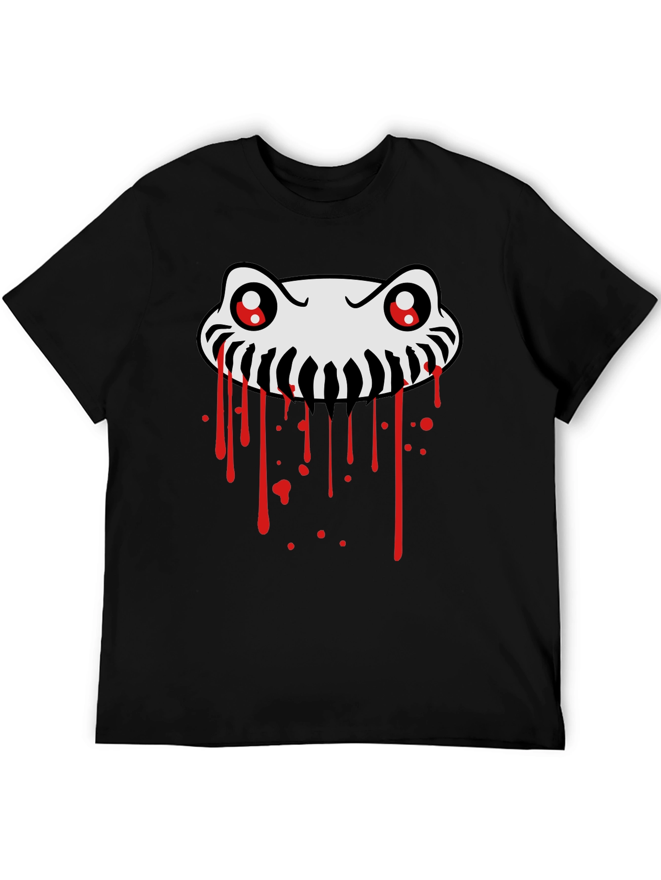 Spooky Creature Graphic Tee - Black Cotton T-Shirt