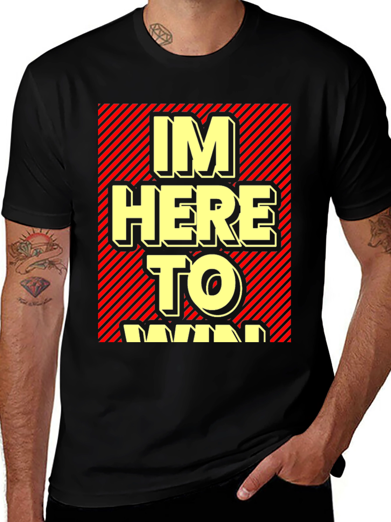 Im Here to Win Graphic T-Shirt - Black