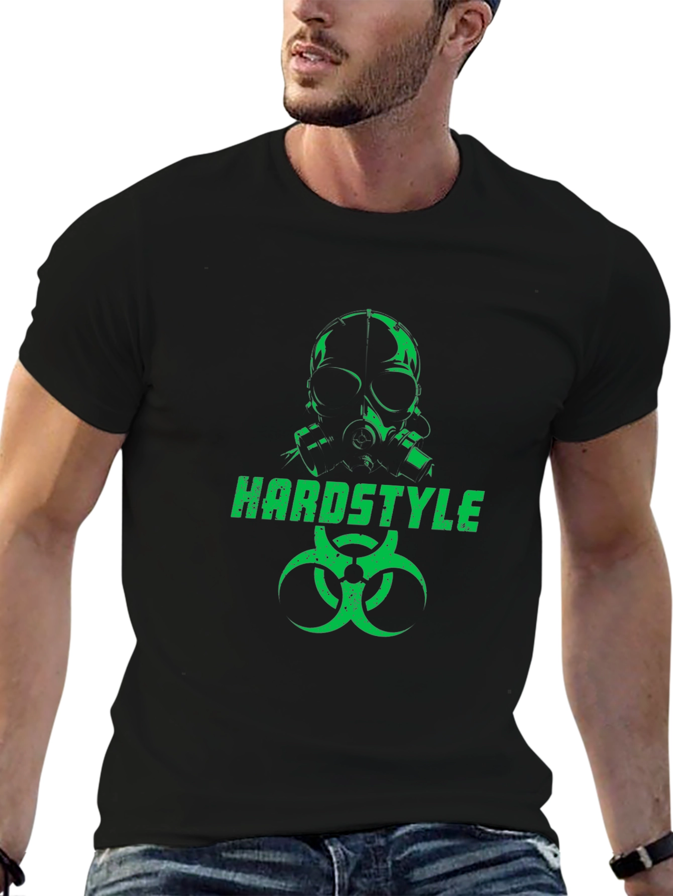 Hardstyle Gas Mask Graphic Black T-Shirt