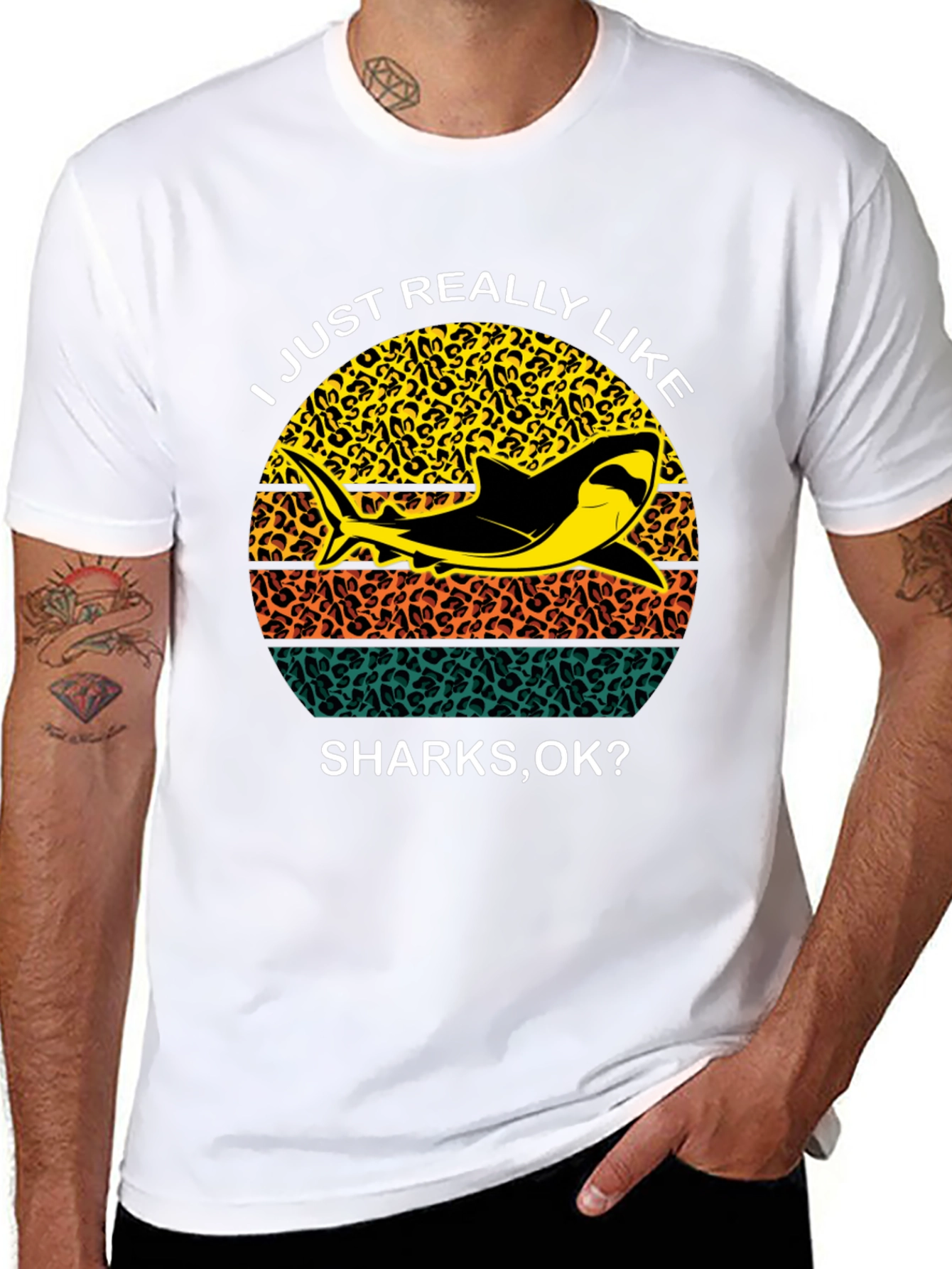 Shark Lover T-Shirt - Leopard Print
