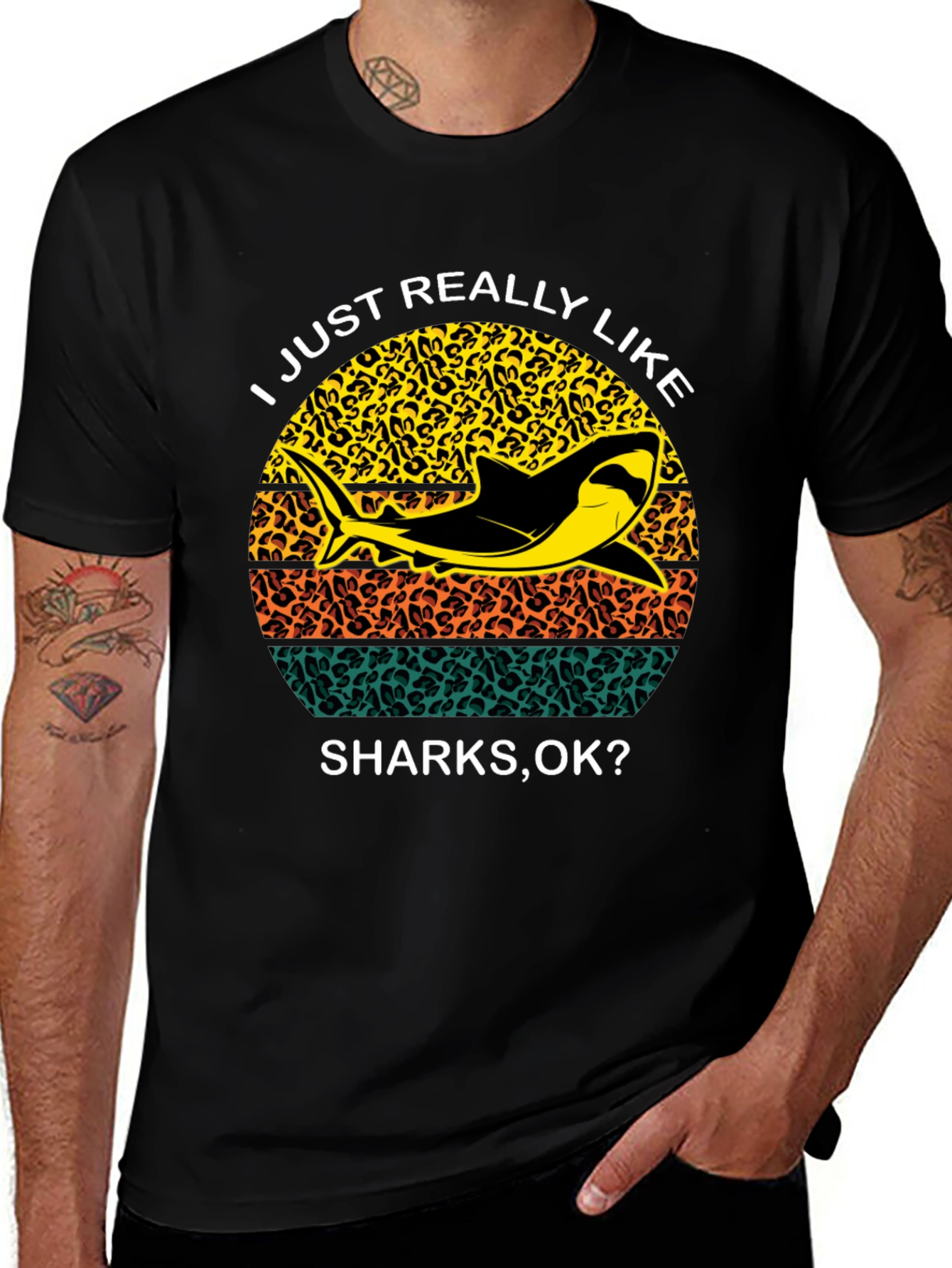 Shark Lover T-Shirt - Leopard Print