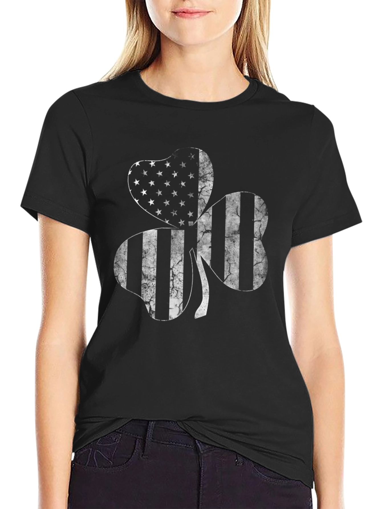 American Shamrock Graphic Tee - Patriotic Irish Pride