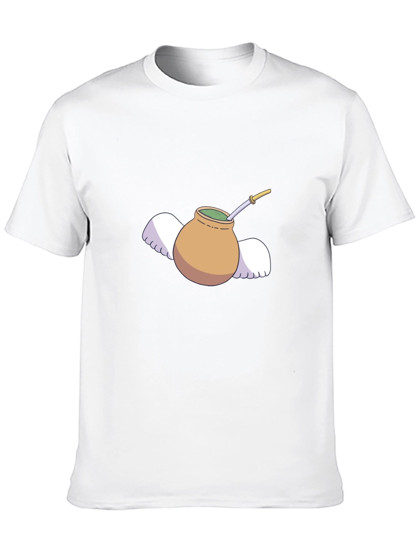 Mate Tea Cup with Wings Graphic Tee - Black