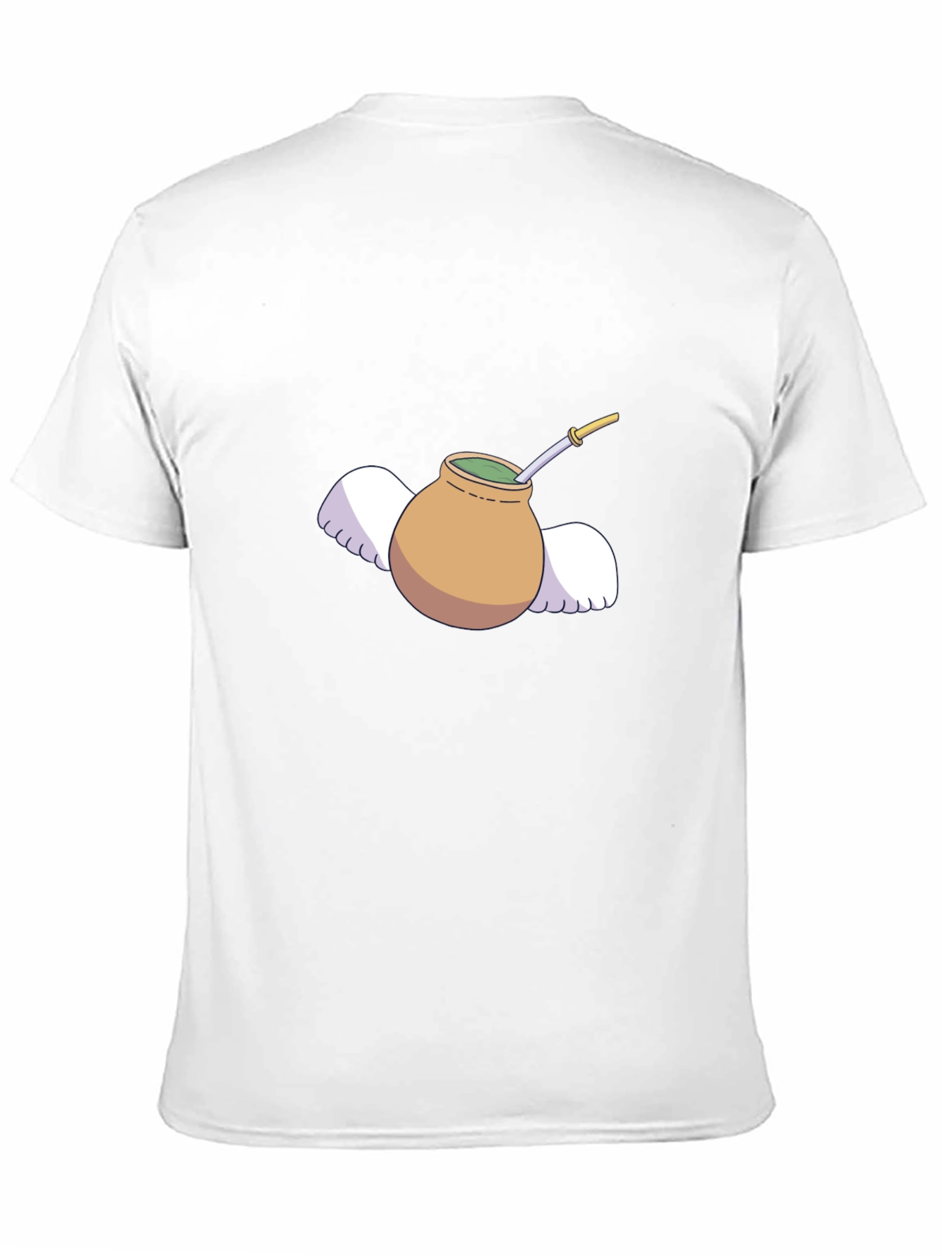 Mate Tea Cup with Wings Graphic Tee - Black