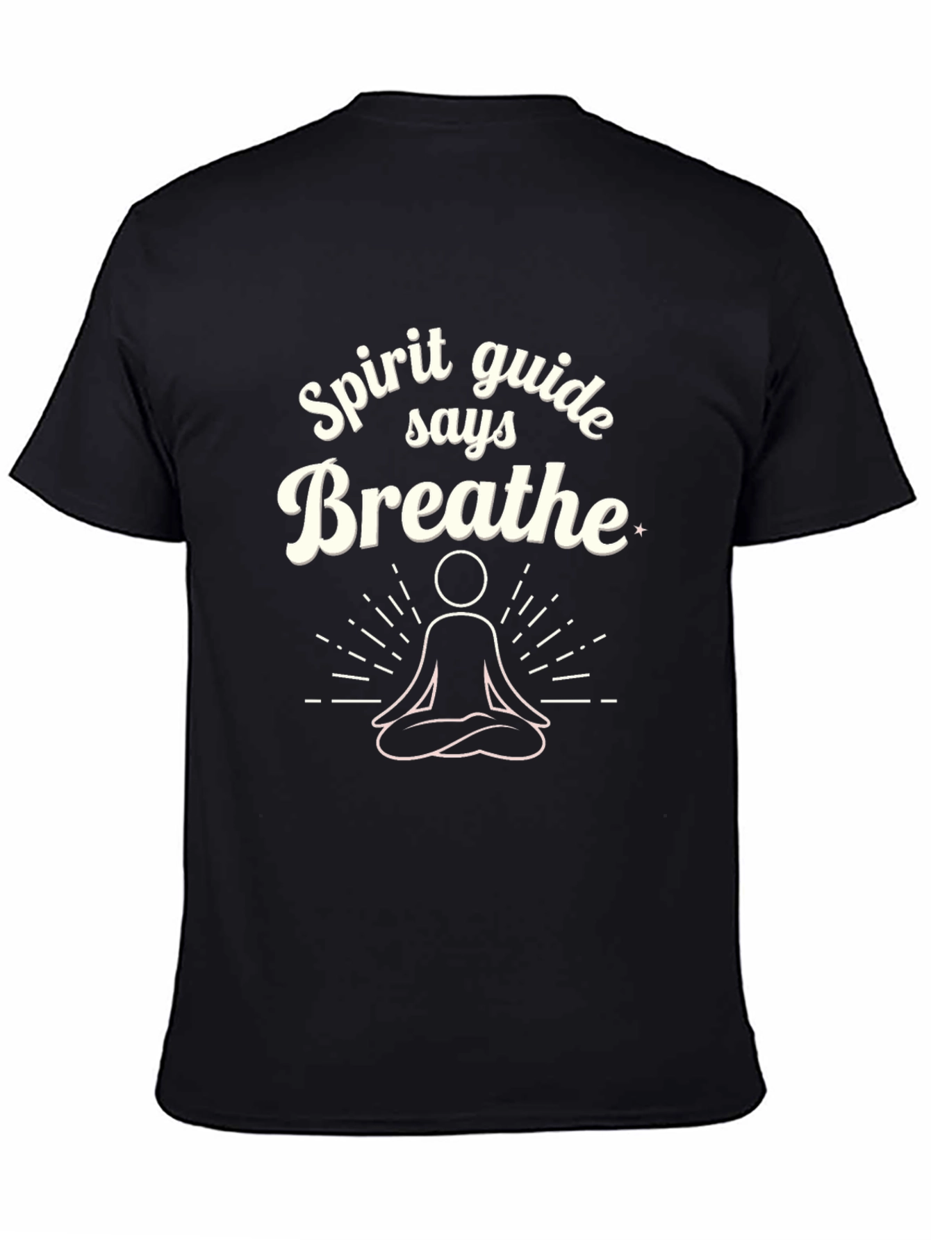 Spirit Guide Says Breathe Graphic Tee Black Cotton