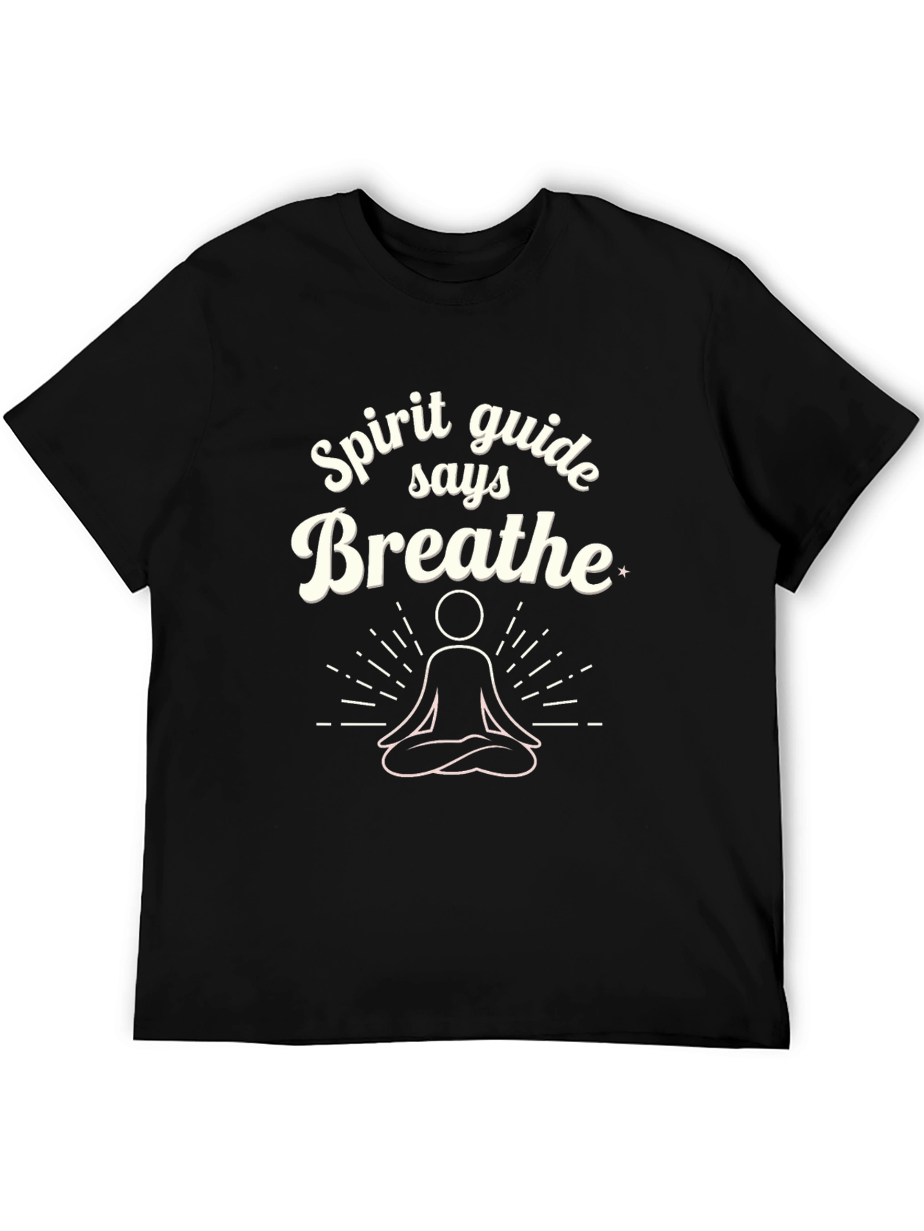 Spirit Guide Says Breathe Graphic Tee Black Cotton