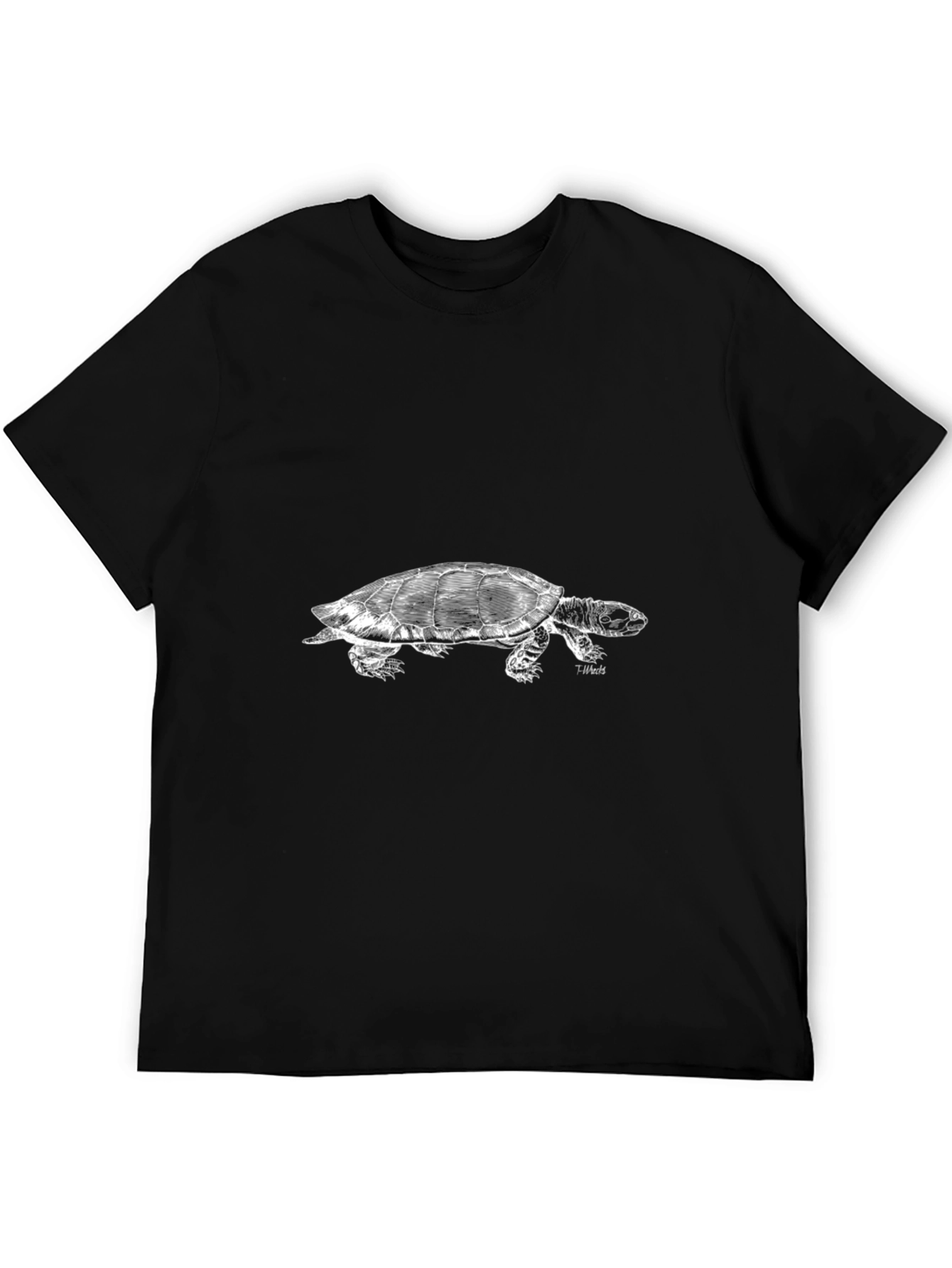 Black Turtle Graphic Tee - Cool Animal Design